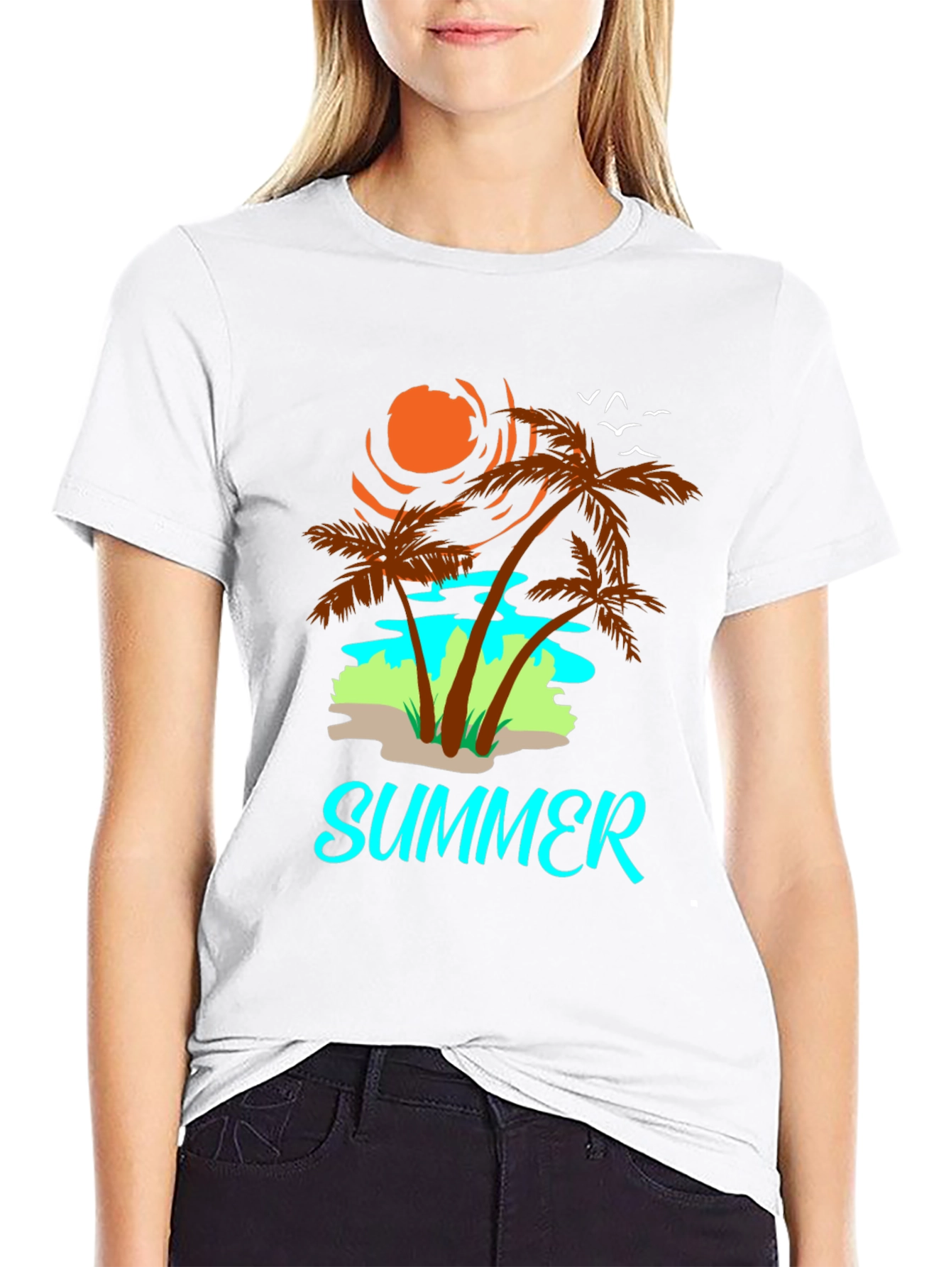 Black Summer Vibes Graphic T-Shirt view 9