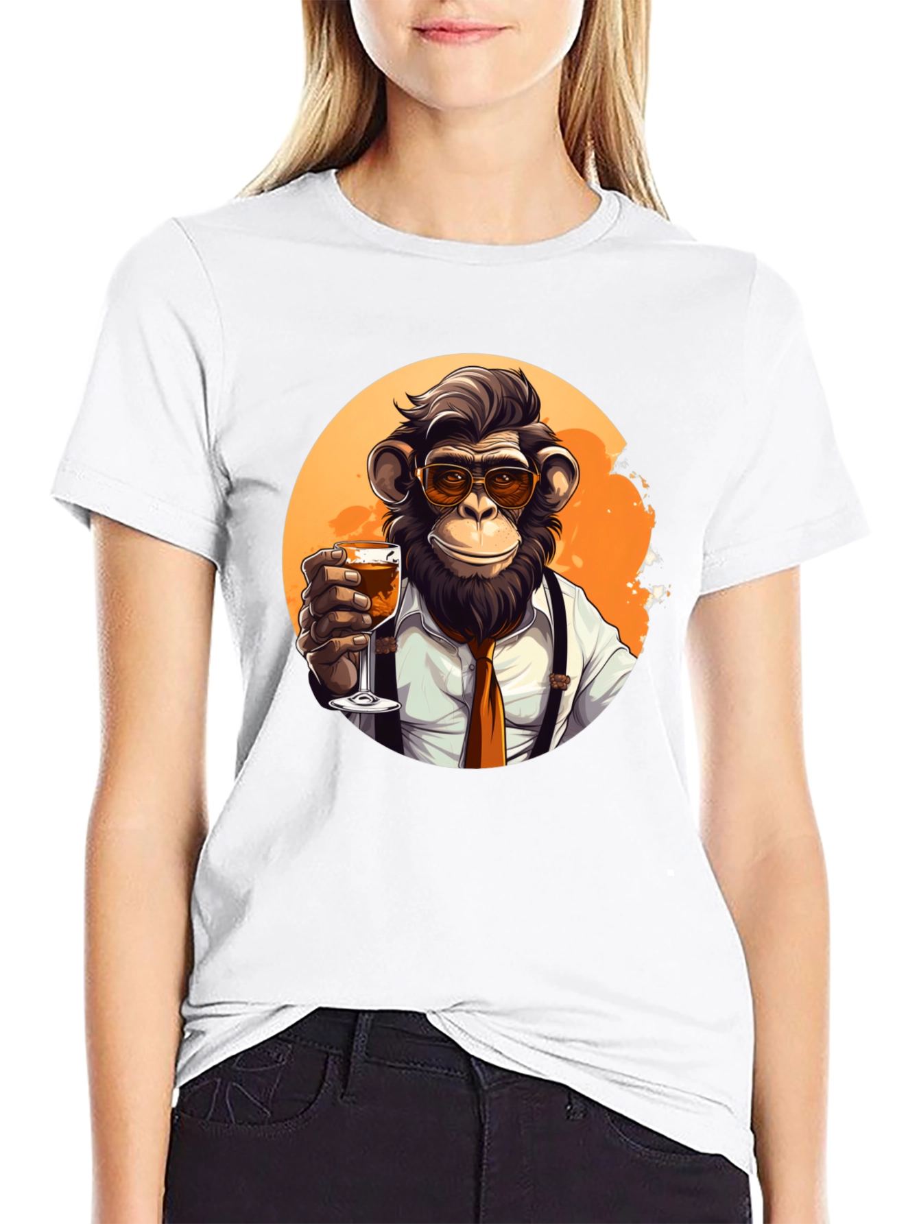 Black Dapper Monkey Black T-Shirt view 9