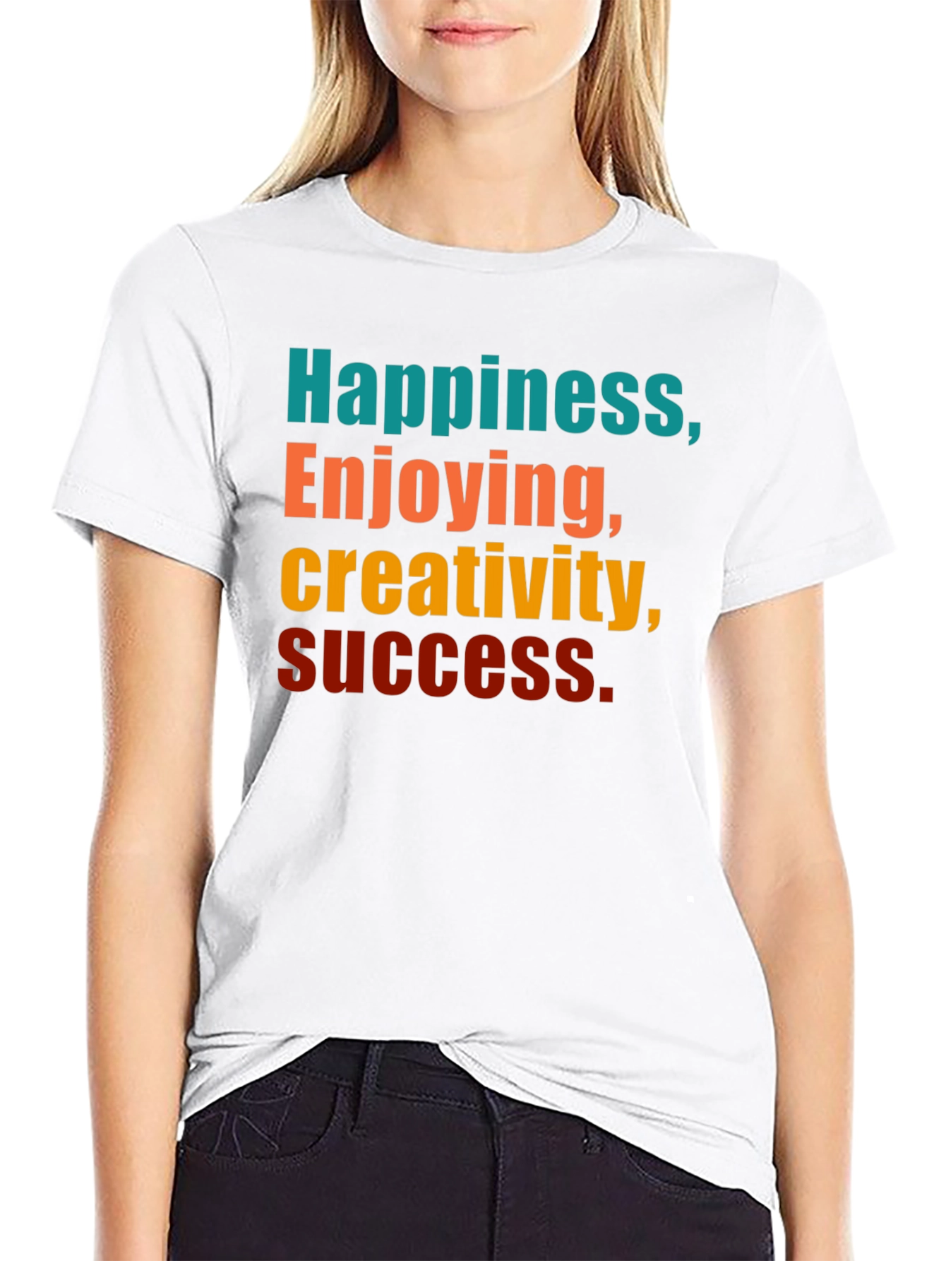 Black Happiness Creativity Success Graphic T-Shirt view 9