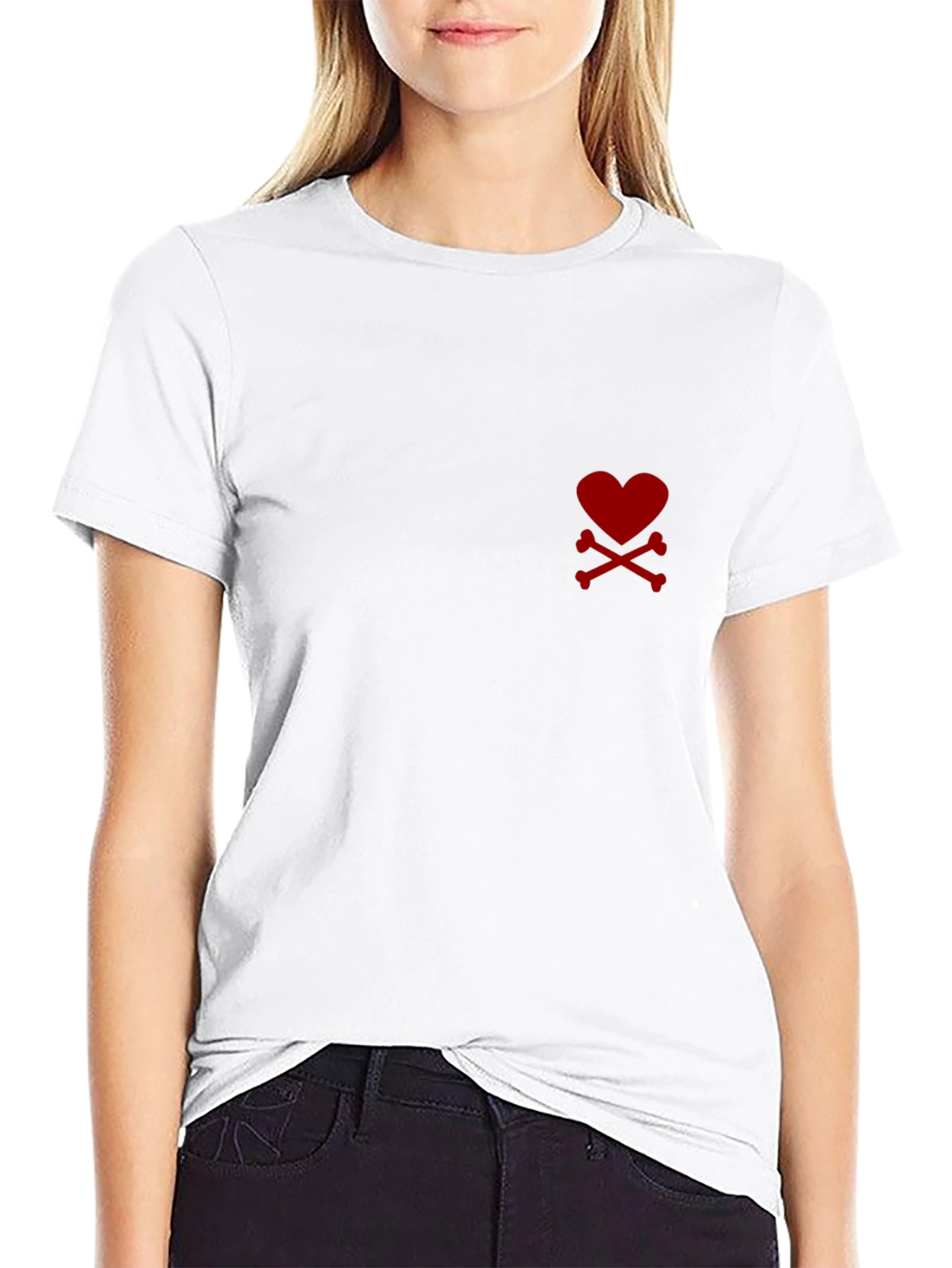 Black Heart & Bones Graphic Tee - Black view 9