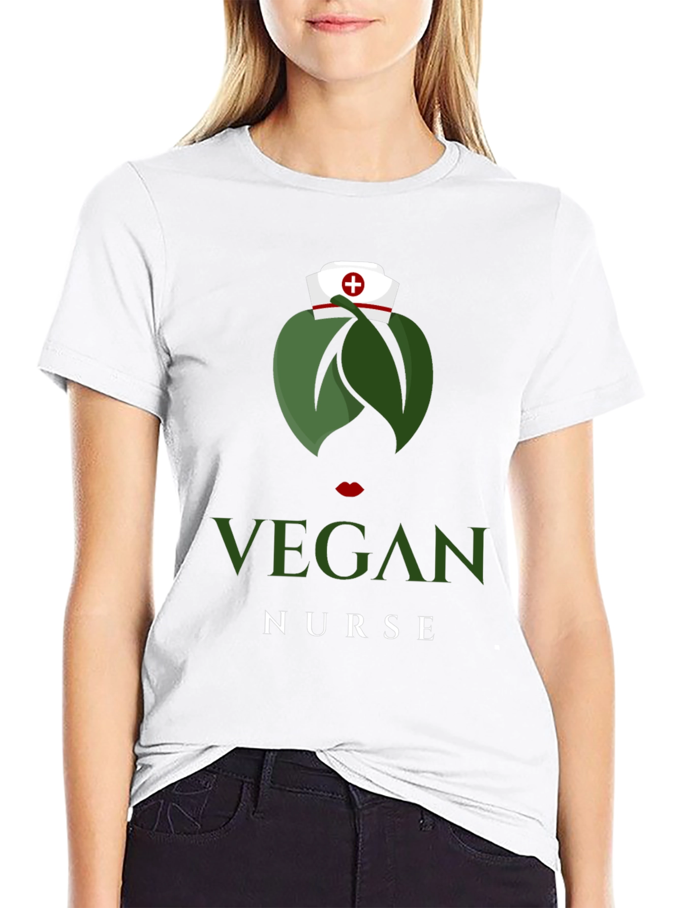 Black Vegan Nurse T-Shirt - Unique Graphic Tee view 9