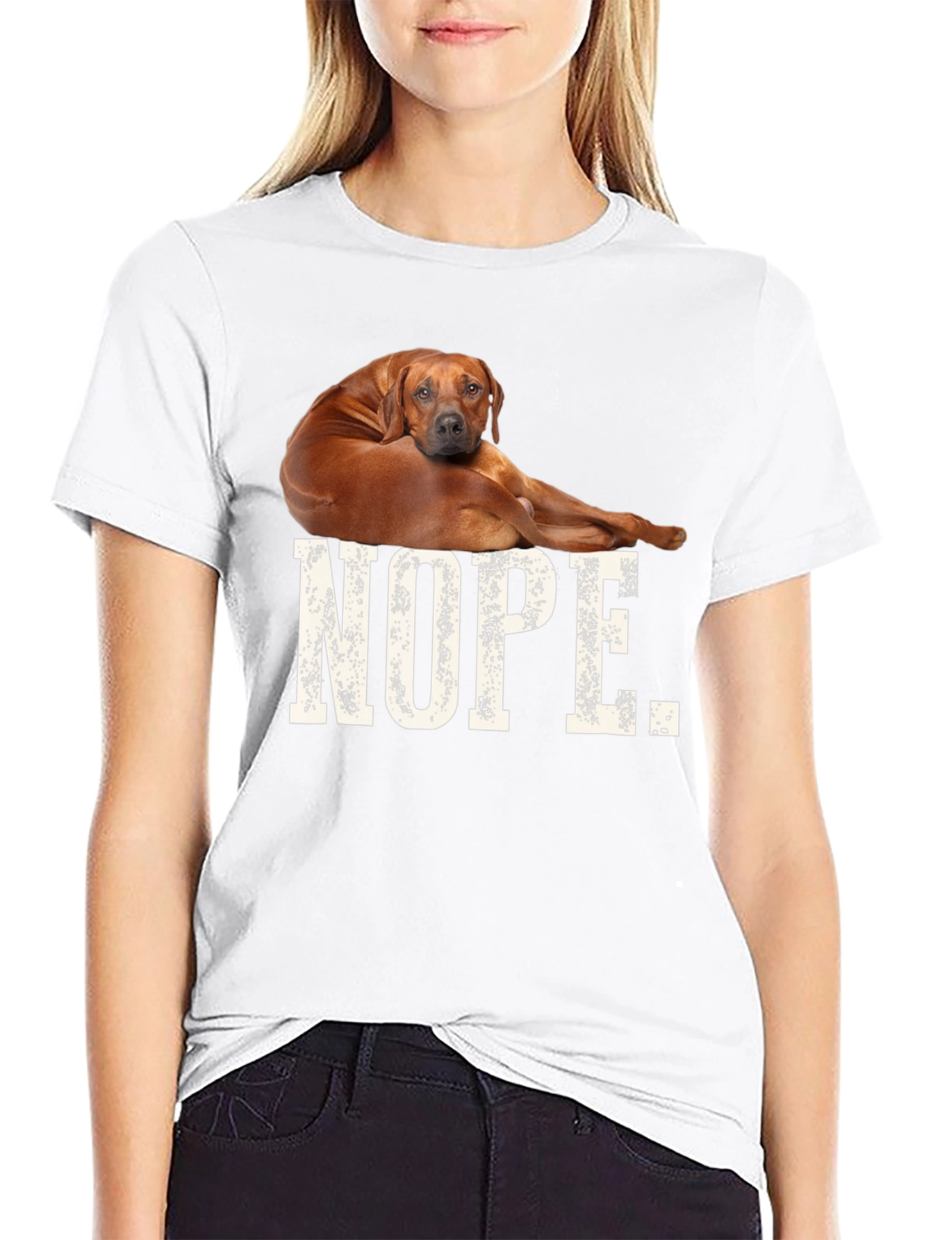 Black Nope Dog T-Shirt, Funny Novelty Tee view 9