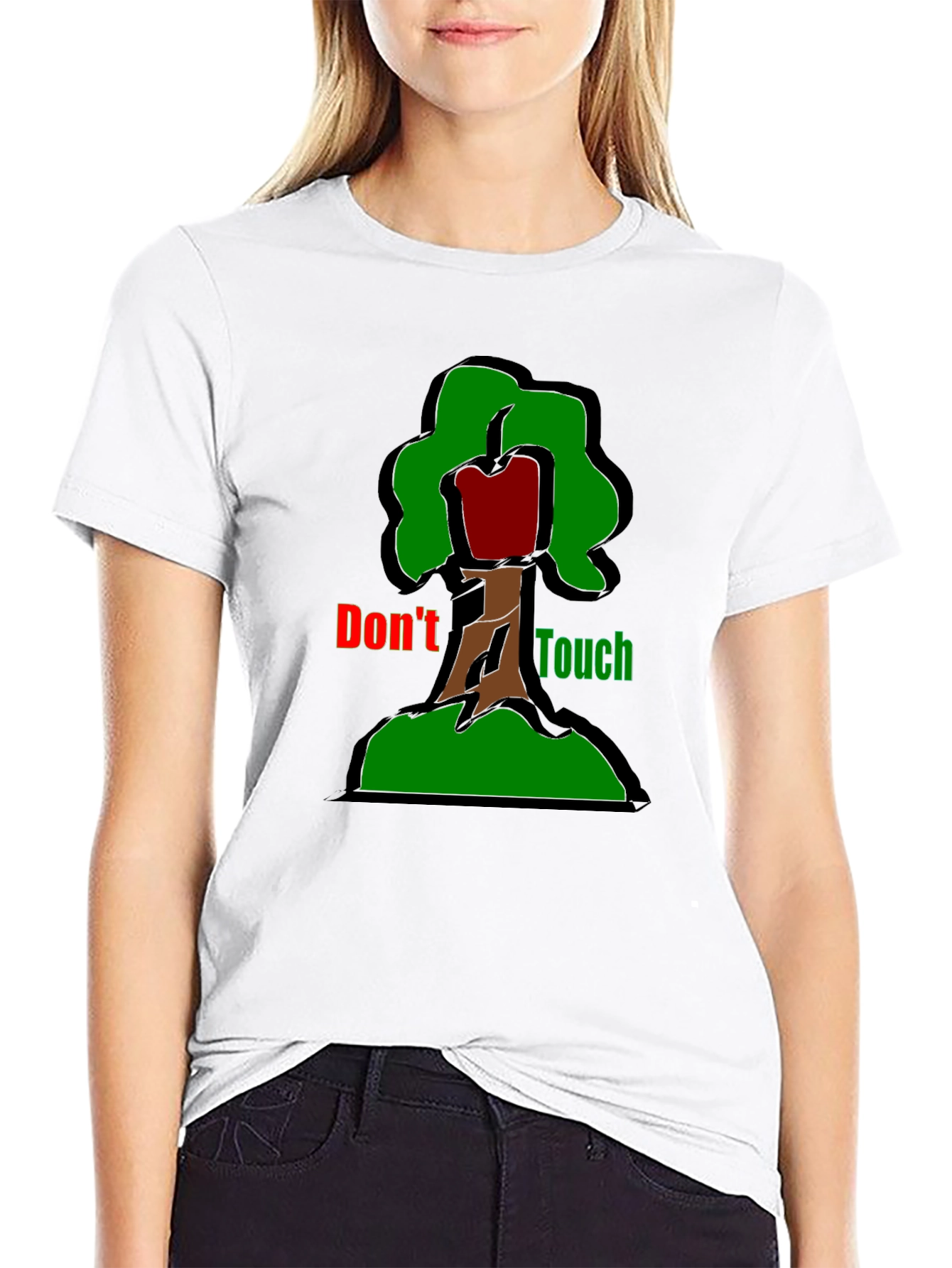 Black Don't Touch T-Shirt - Graphic Tree Design view 9