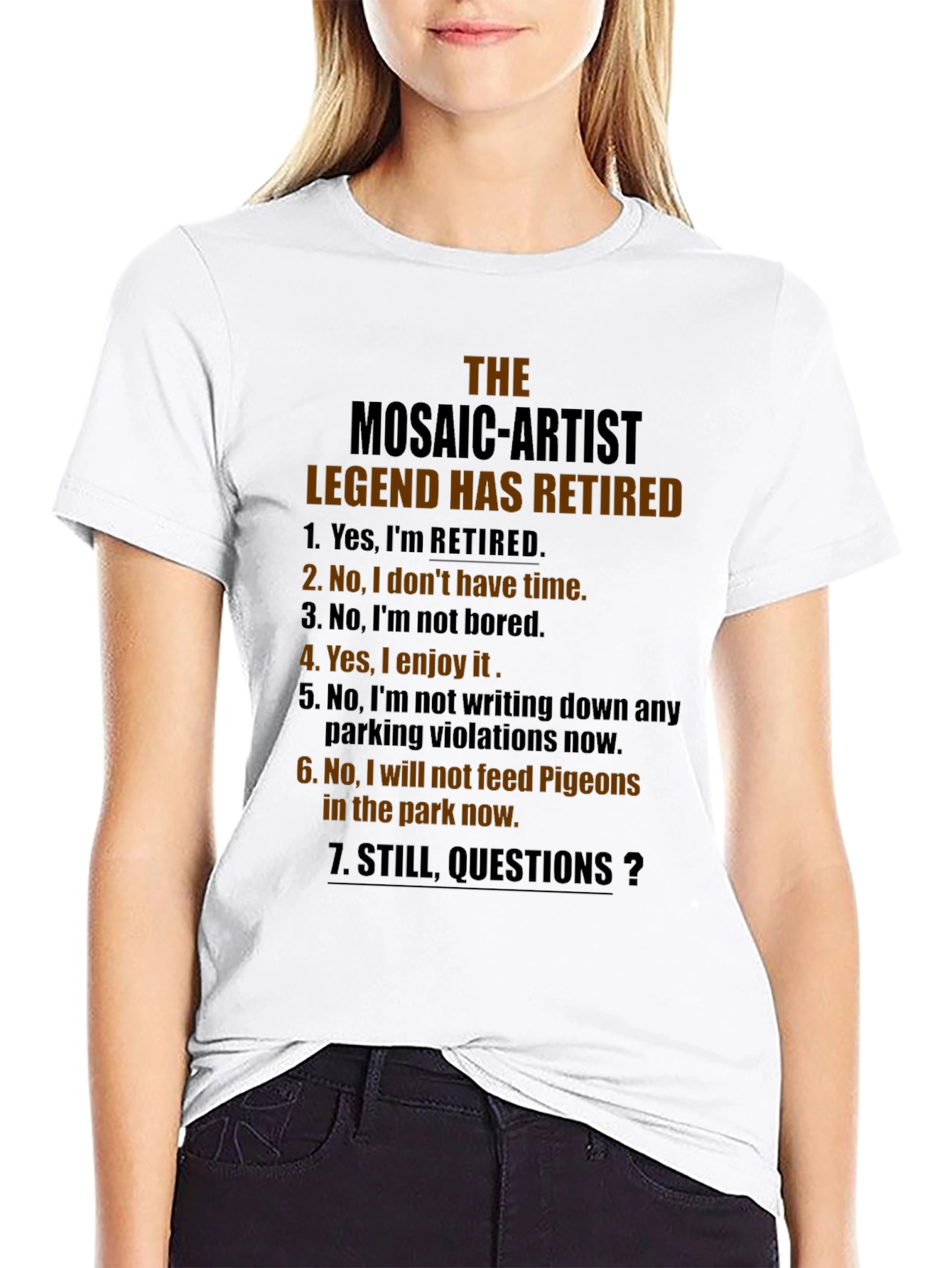 Black Retired Mosaic Artist Legend T-Shirt view 9