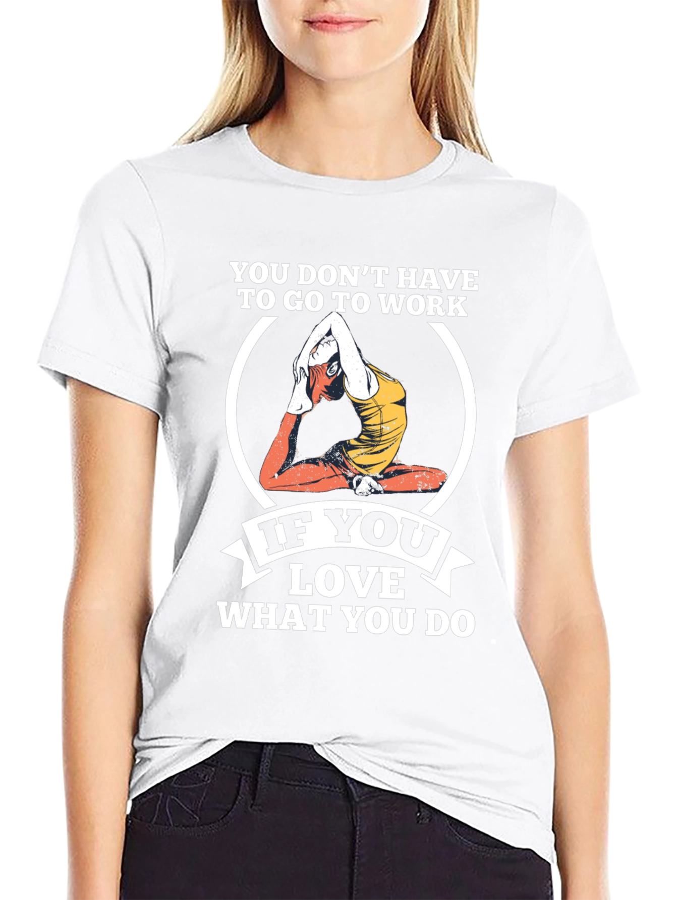 Black Yoga Lover Graphic Tee - If You Love What You Do T-Shirt view 9