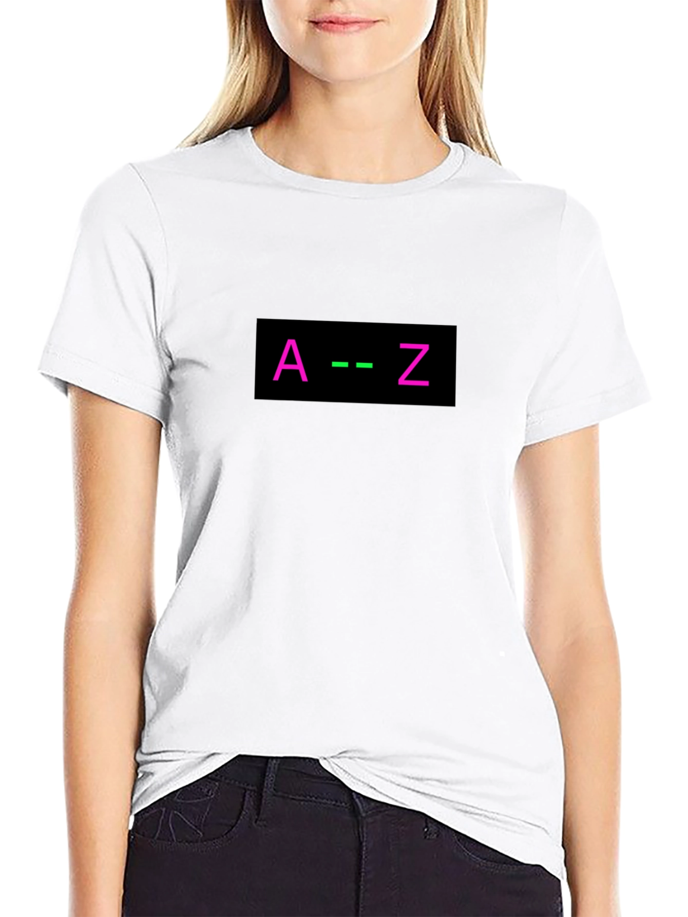 Black A to Z Graphic Tee - Black Cotton Blend view 9