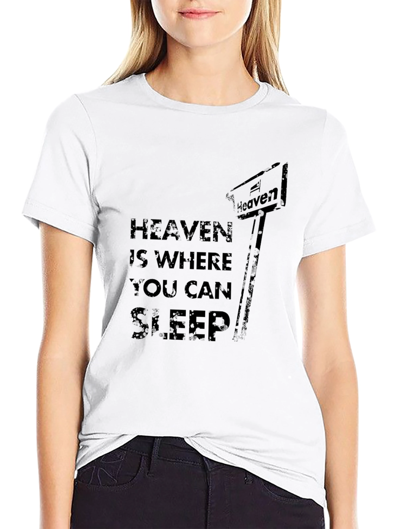 Black Heaven is Where You Can Sleep Graphic Tee view 9
