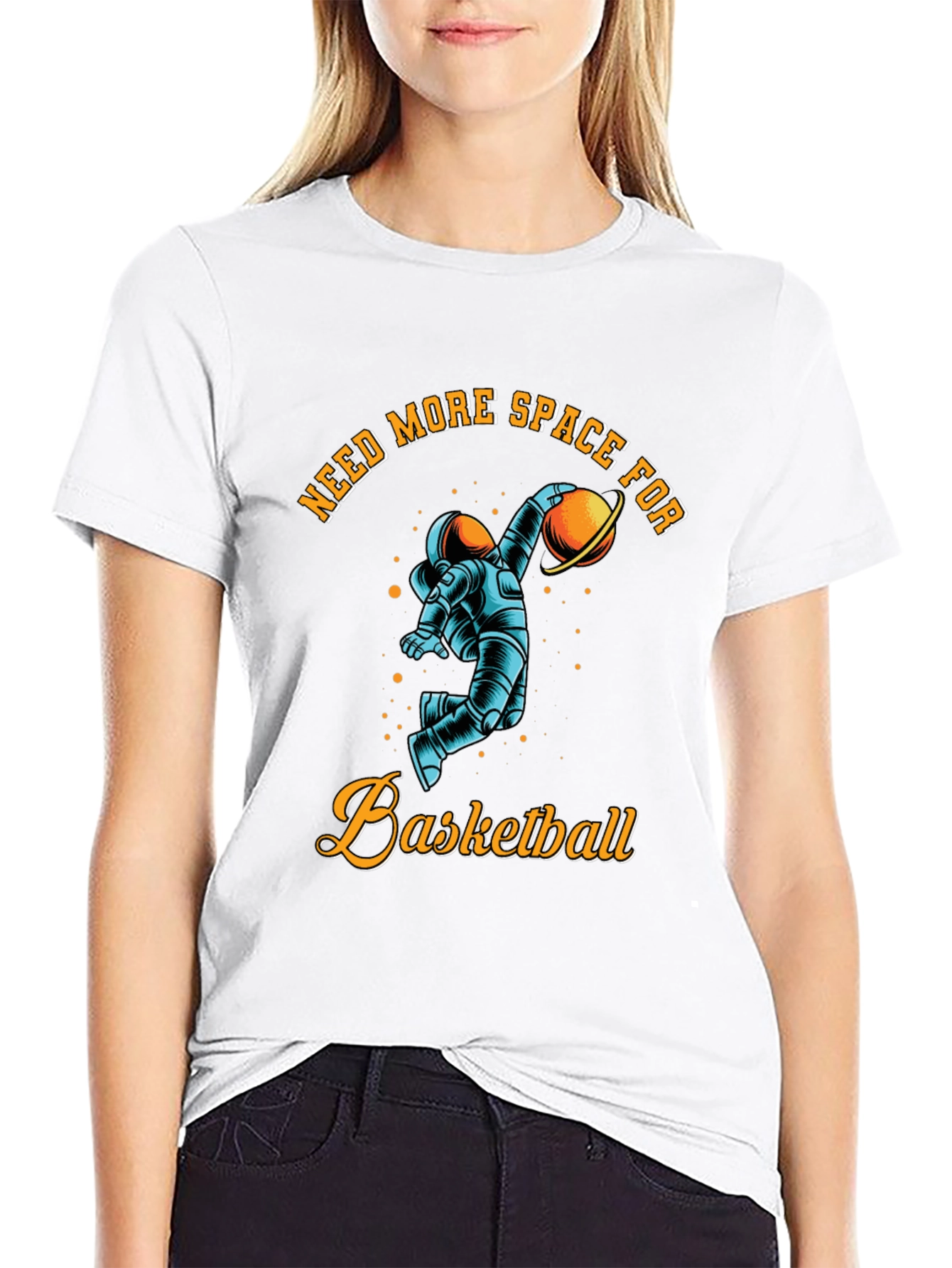 Black Need More Space for Basketball T-Shirt view 9
