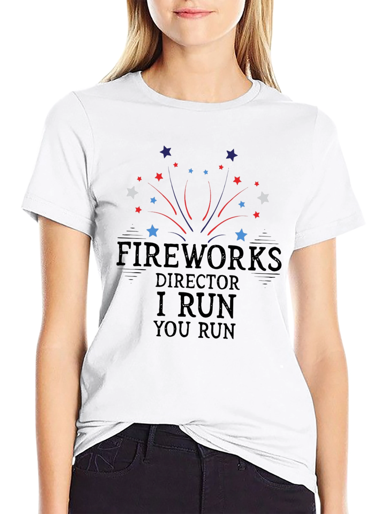 Black Fireworks Director I Run You Run Graphic Tee view 9
