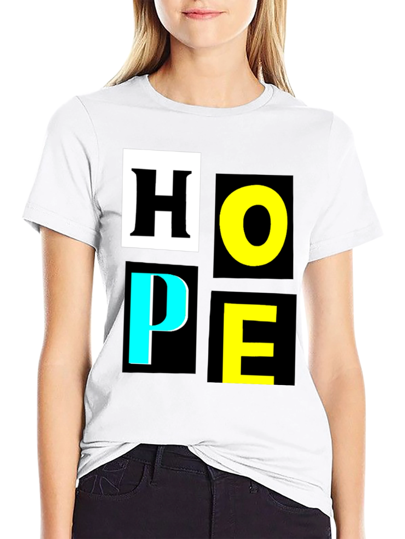 Black HOPE Graphic Tee - Stylish Motivational T-Shirt view 9