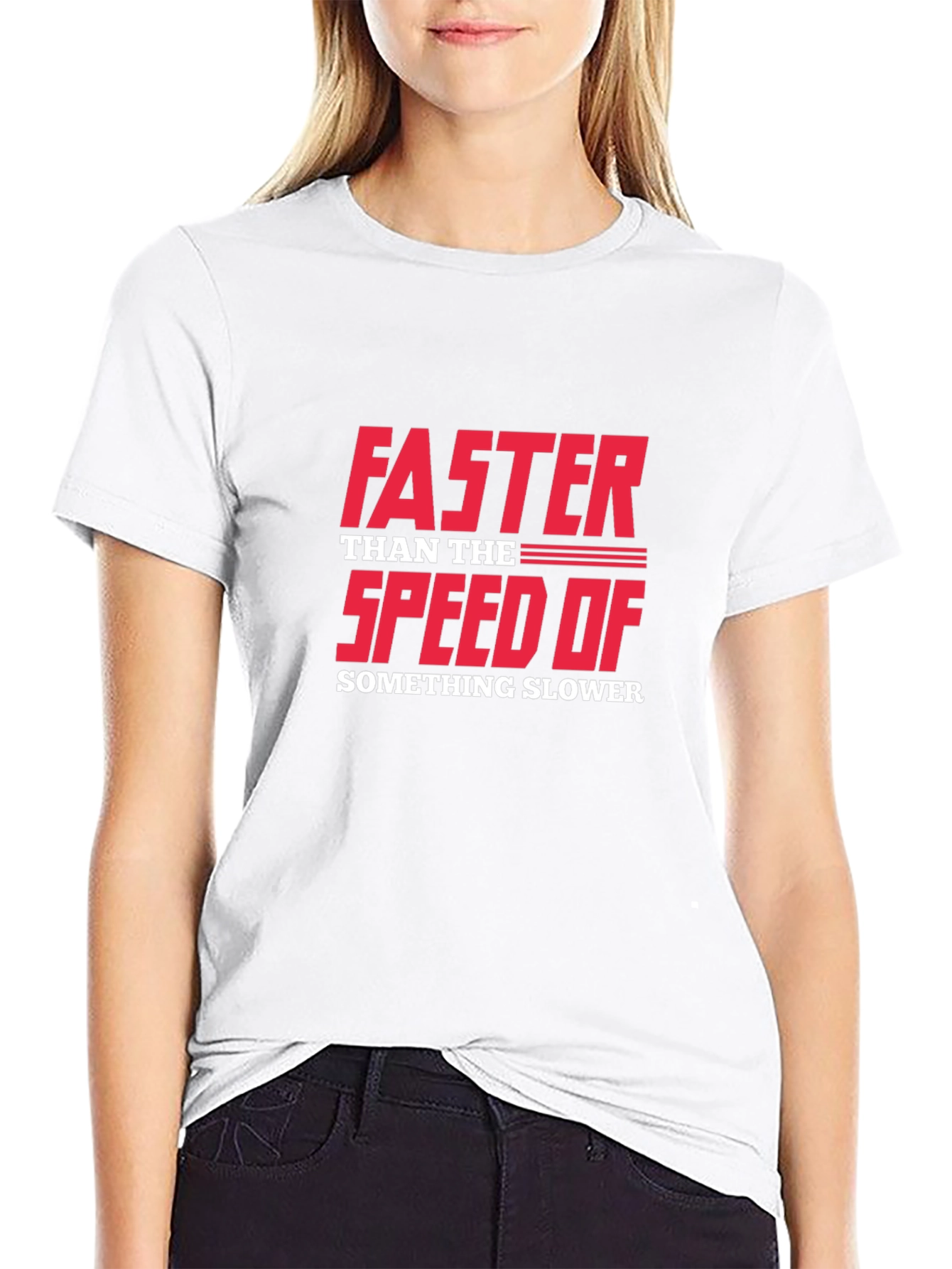 Black Funny Sarcastic Faster Speed Graphic T-Shirt view 9