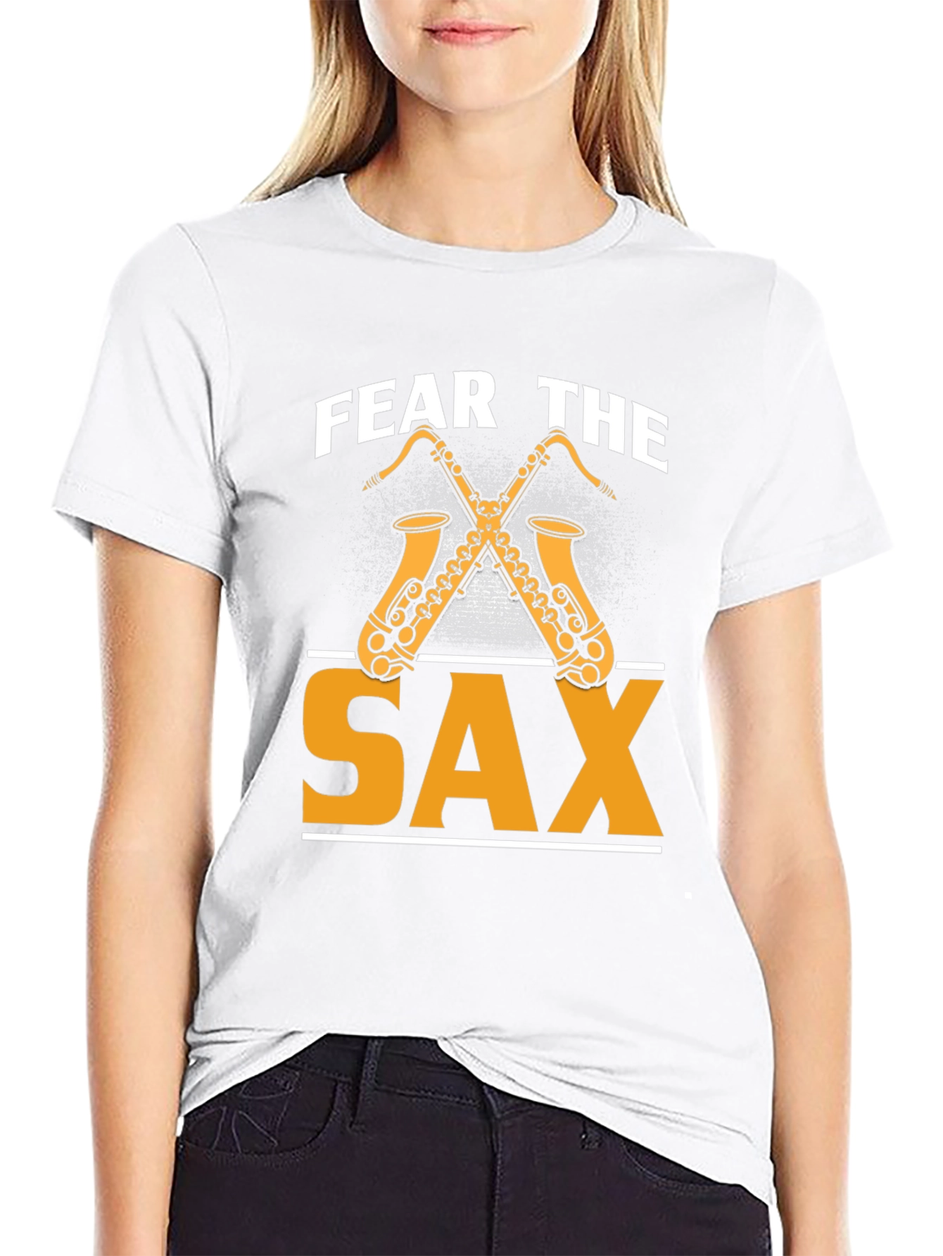 Black Fear The Sax T-Shirt - Music Lover Tee view 9