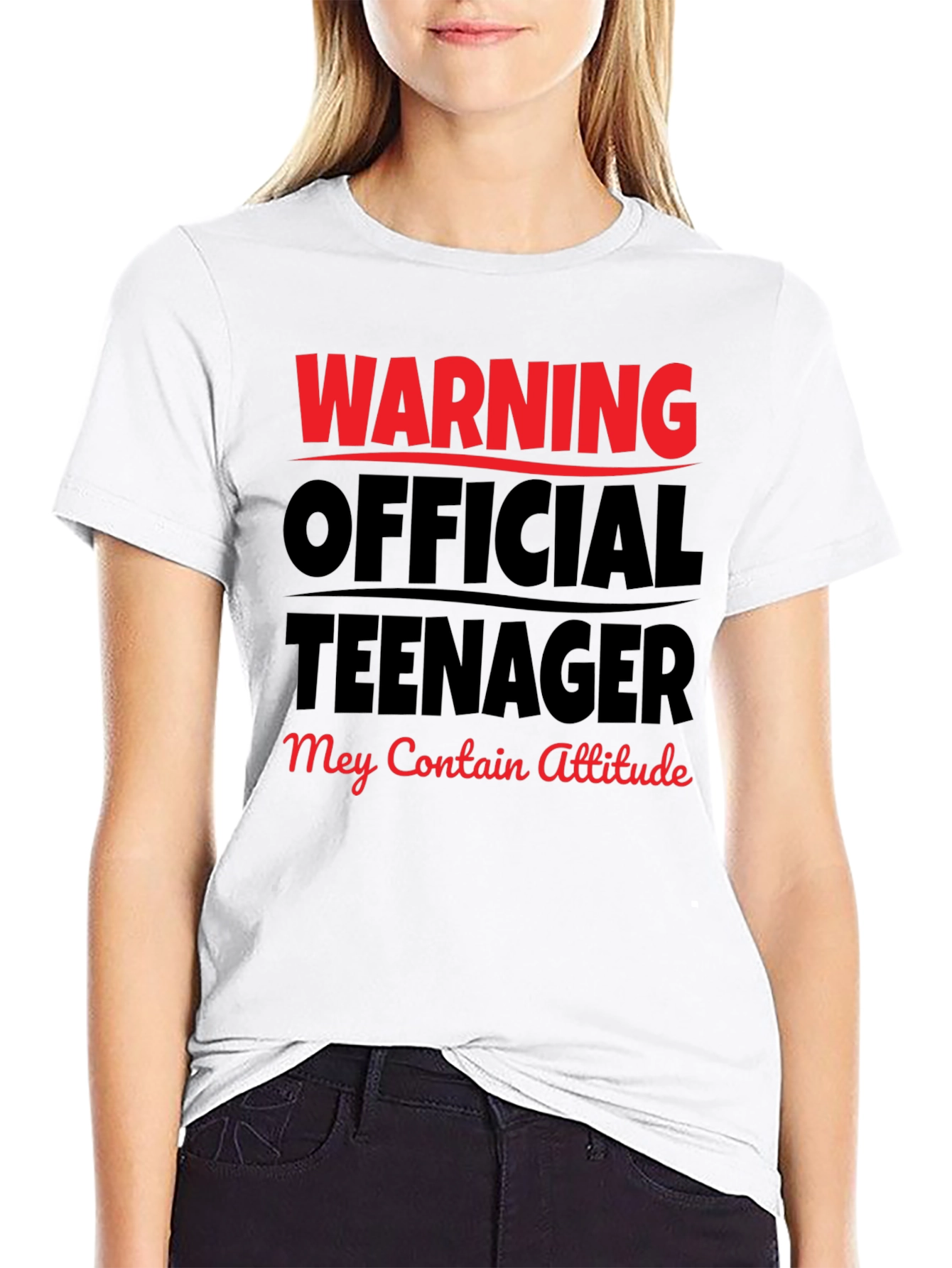 Black Warning Official Teenager T-Shirt - Attitude Included! view 9