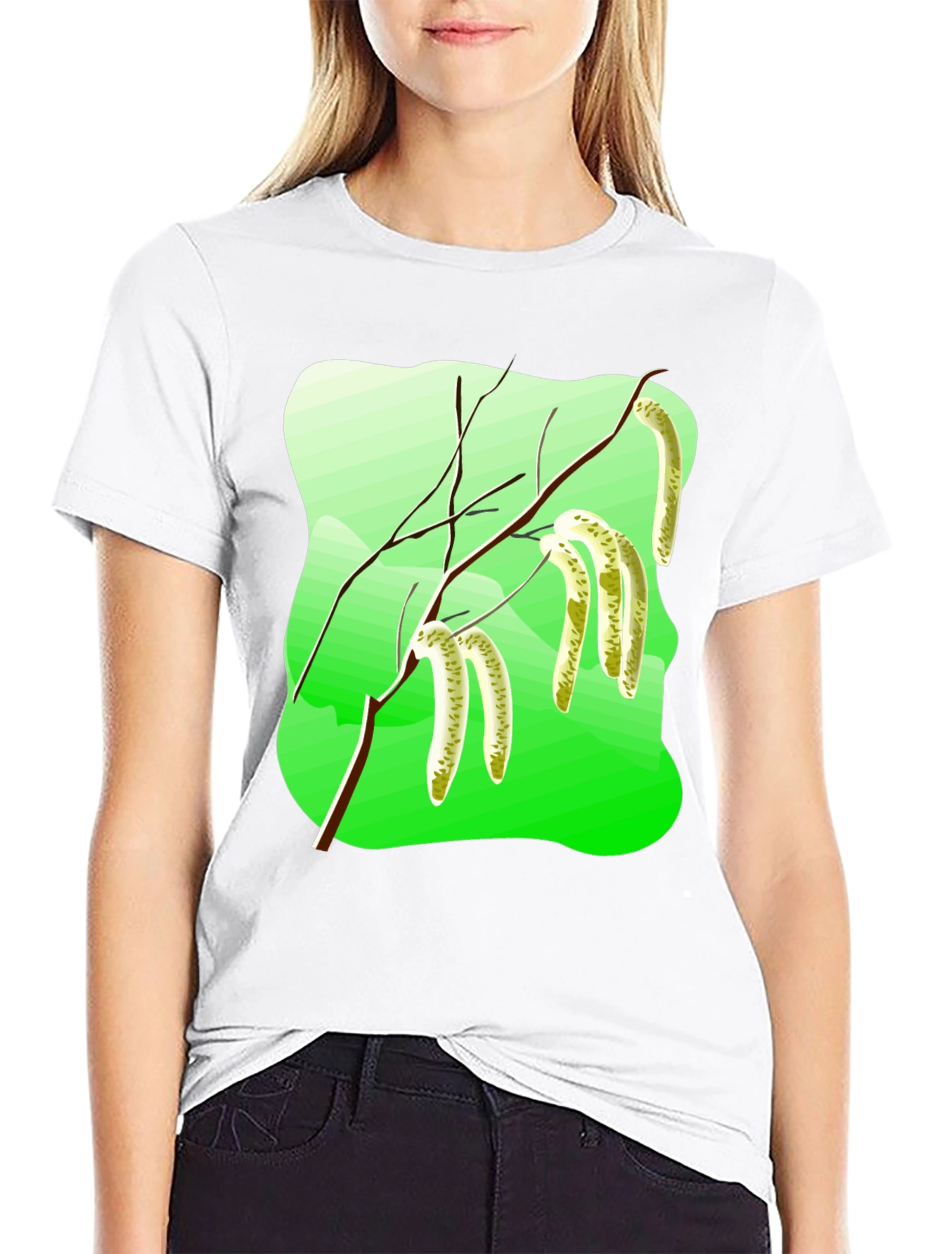 Black Nature Inspired Graphic T-Shirt view 9