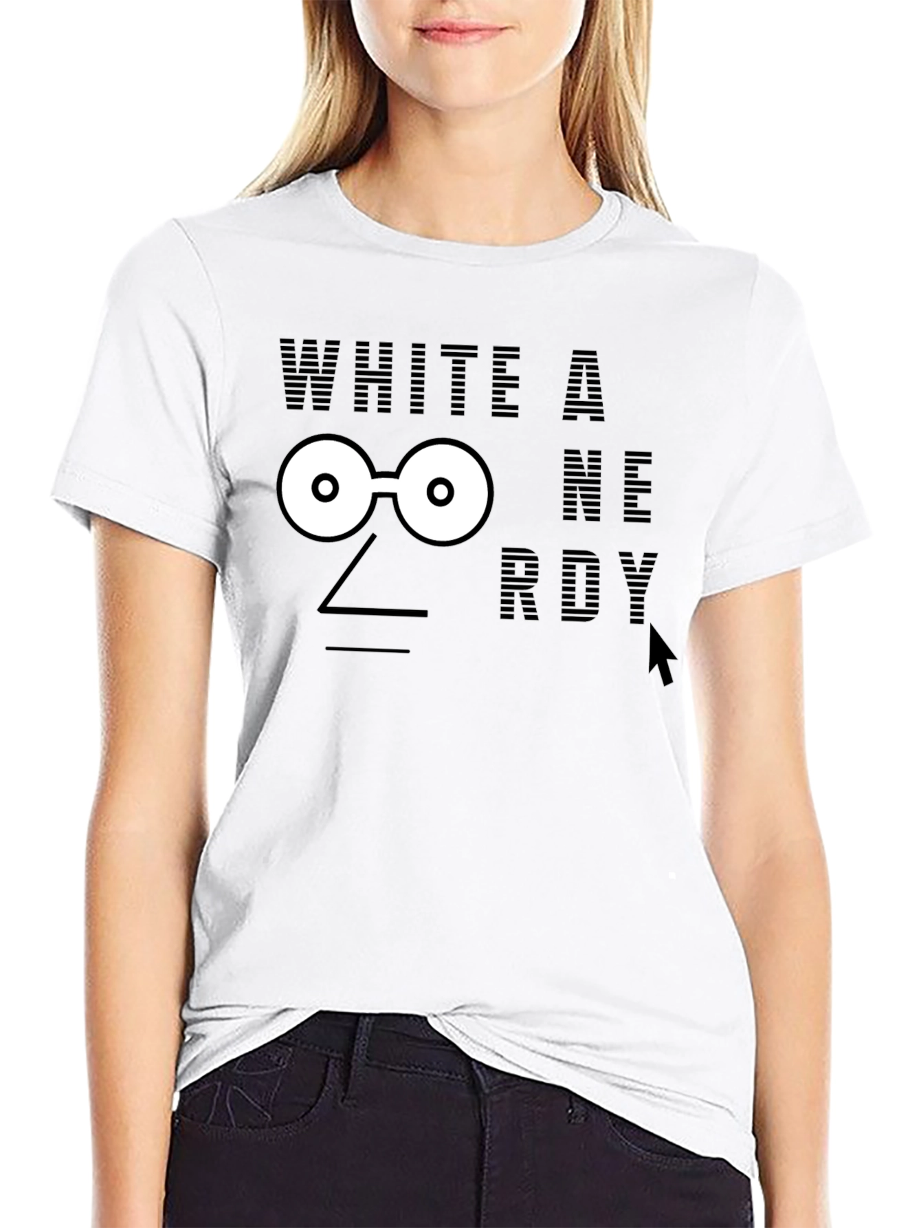 Black White a Nerd? Funny Graphic Novelty T-Shirt view 9