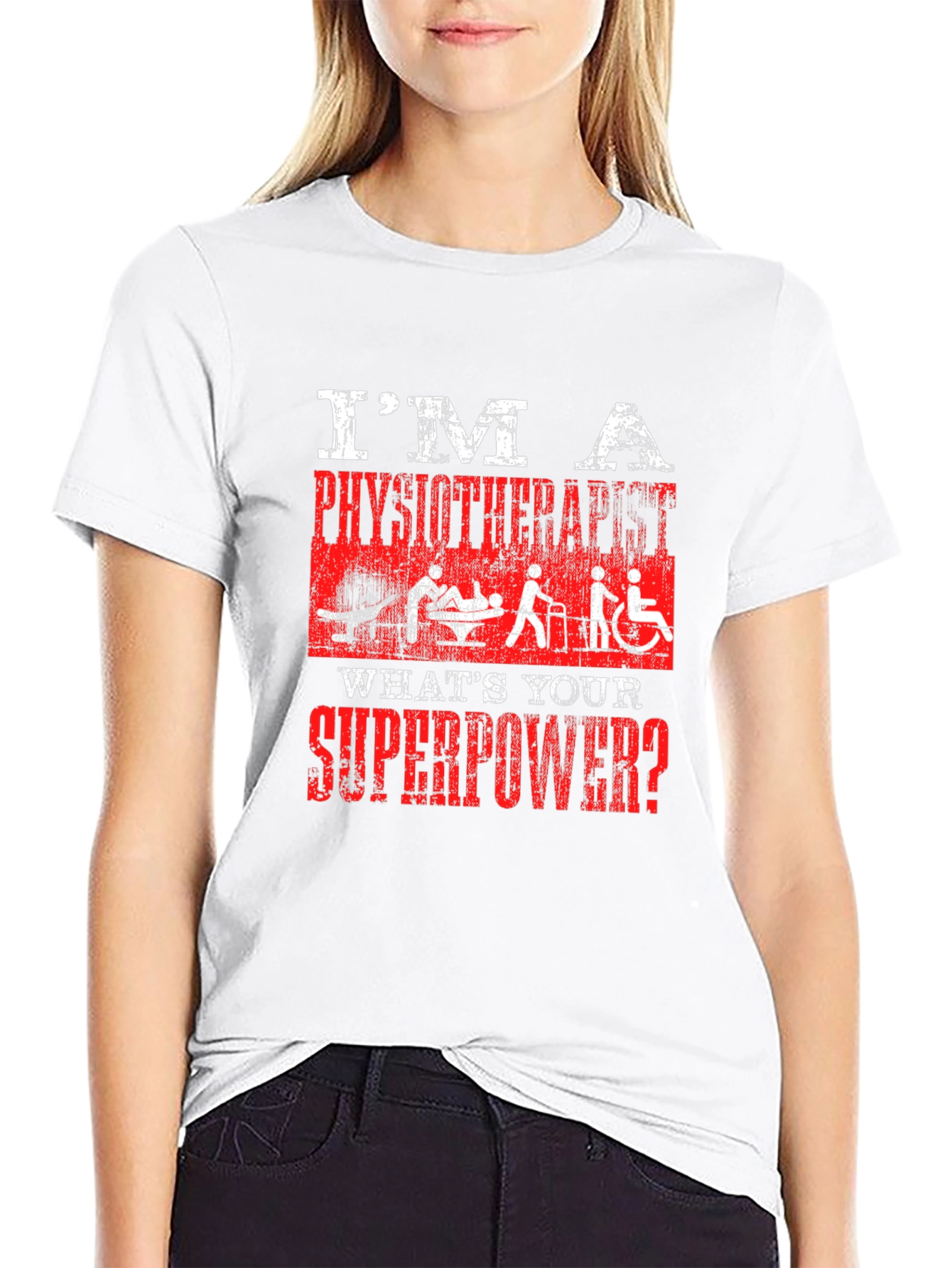 Black Physiotherapist Superpower T-Shirt - Black view 9