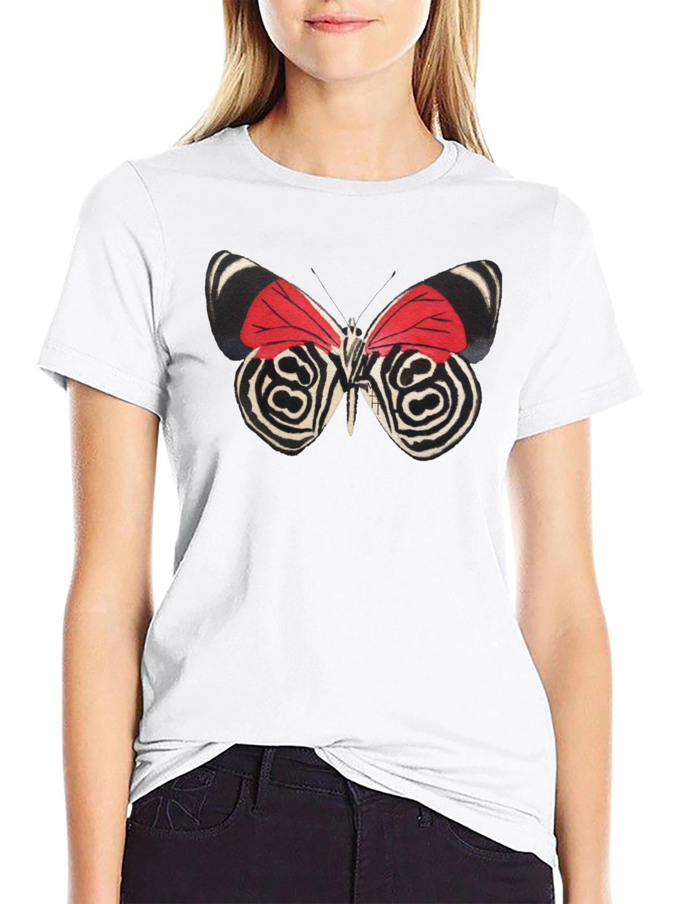 Black Butterfly Graphic Print Tee view 9