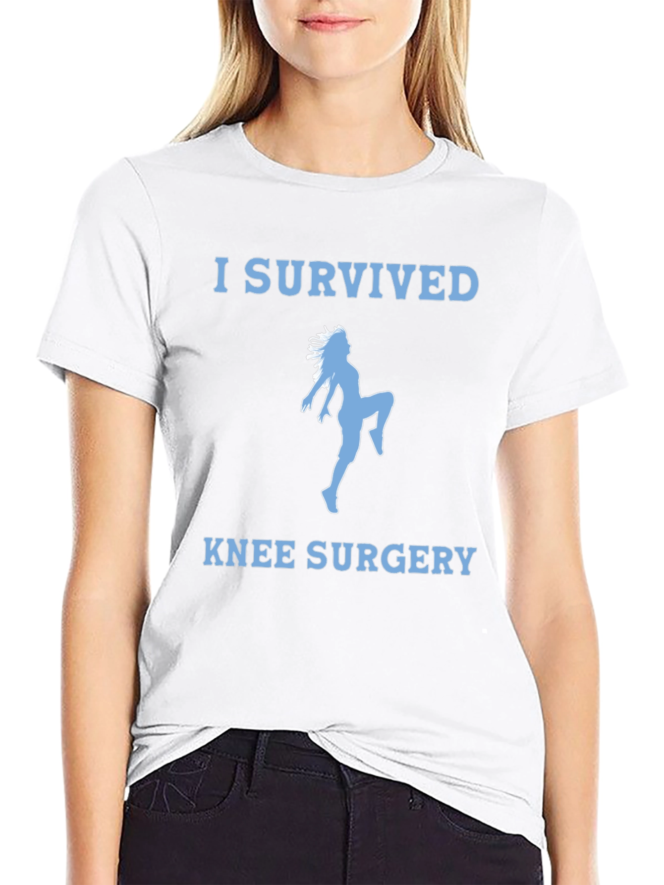 Black I Survived Knee Surgery T-Shirt view 9