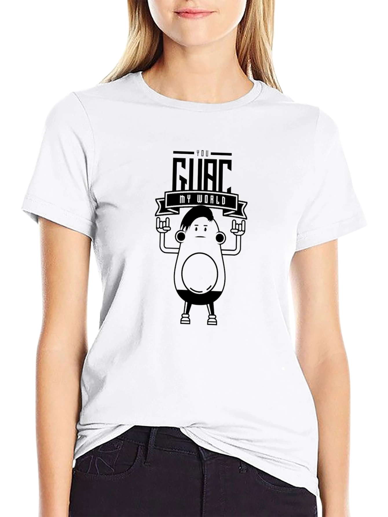 Black You Guac My World Avocado T-Shirt view 9