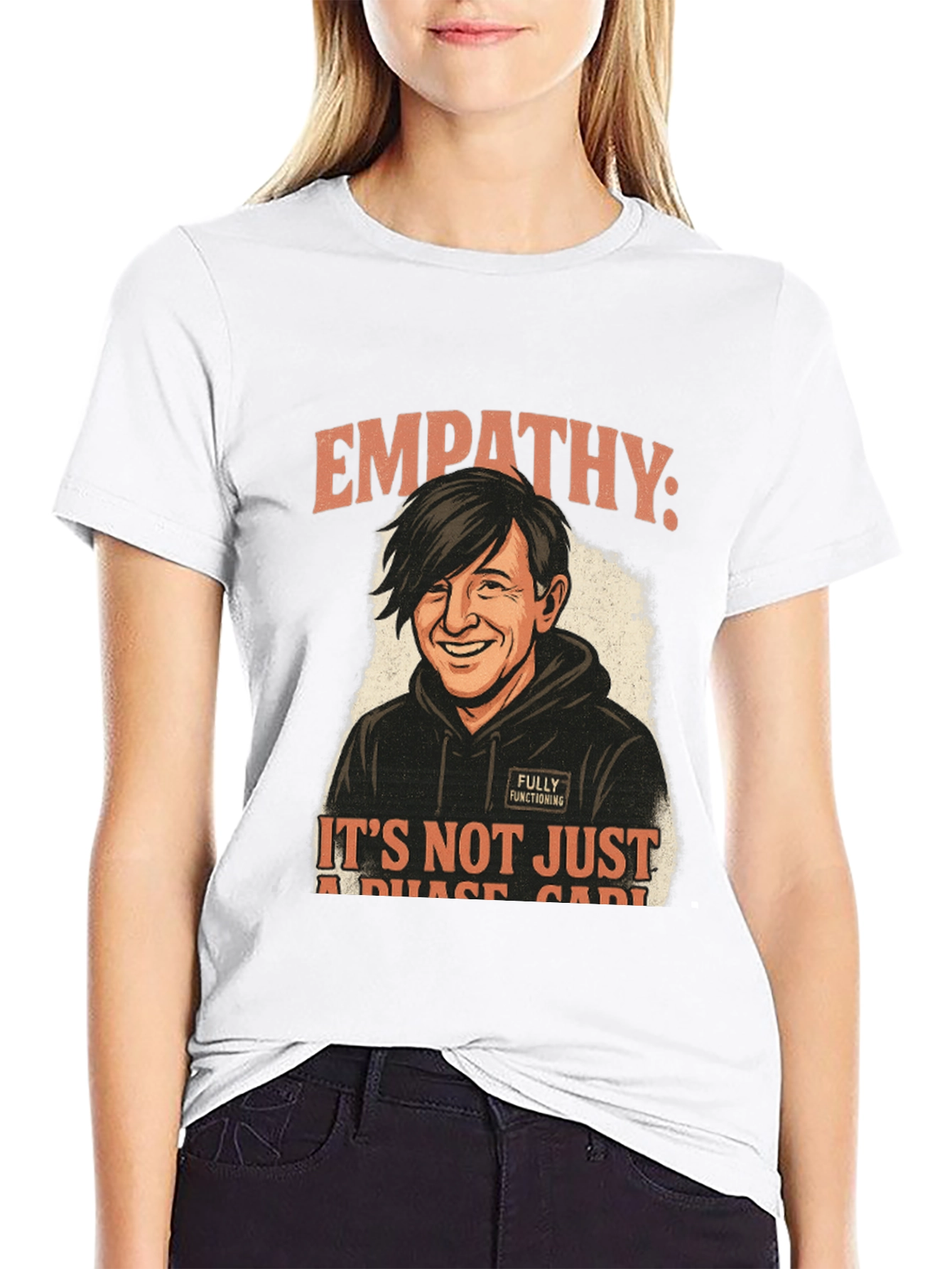 Black Empathy Not a Phase Black Graphic Tee view 9