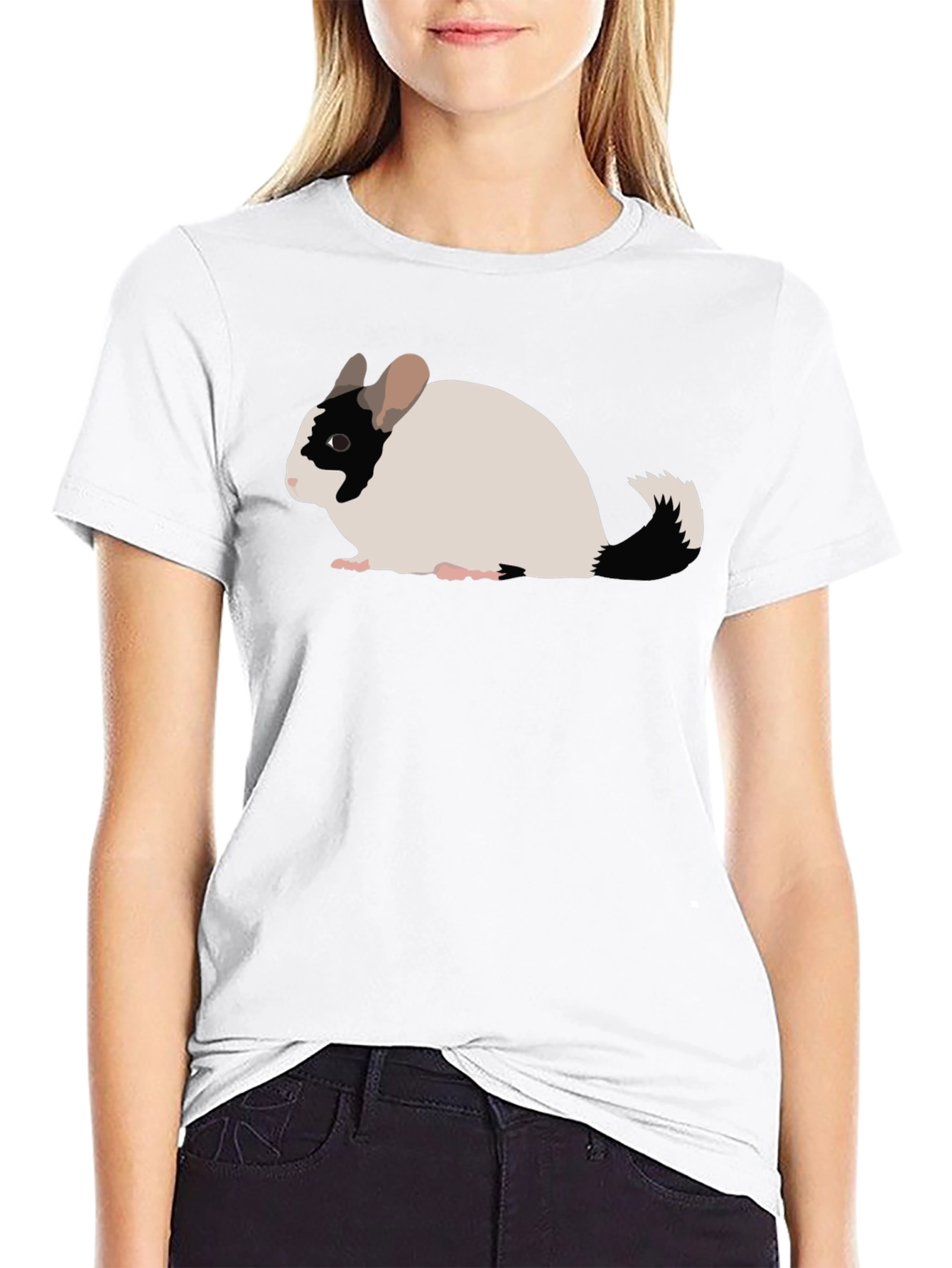 Black Chinchilla Graphic Tee - Cute Rodent Shirt view 9