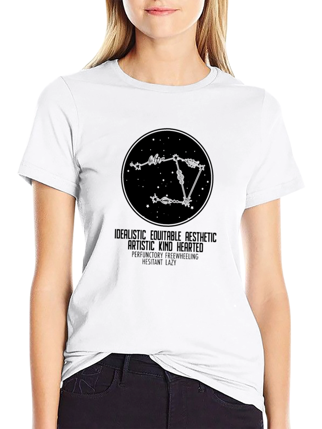 Black Libra Zodiac Sign T-Shirt - Artistic Astrological Tee view 9