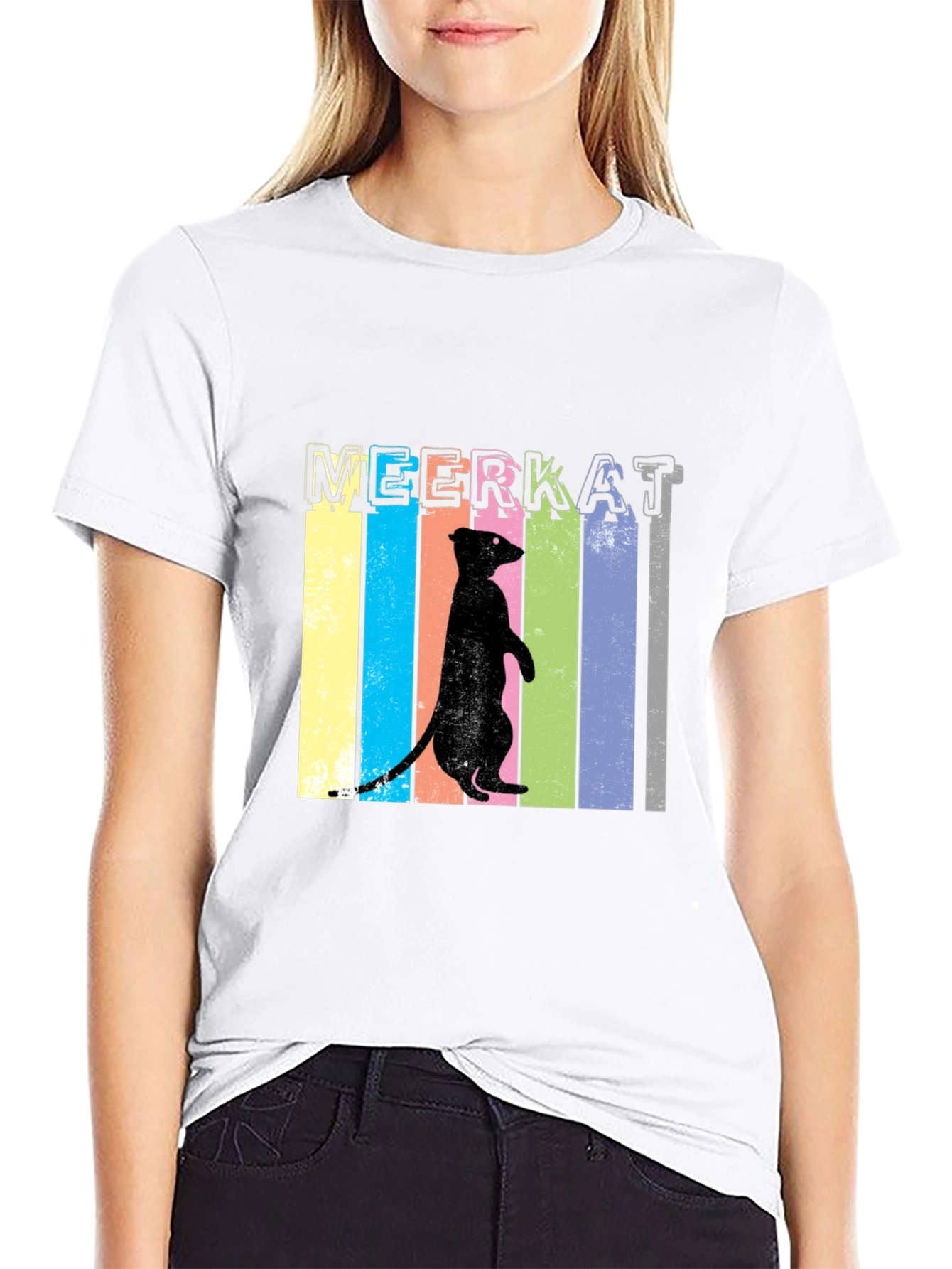 Black Meerkat Graphic Tee - Fun Animal T-Shirt view 9