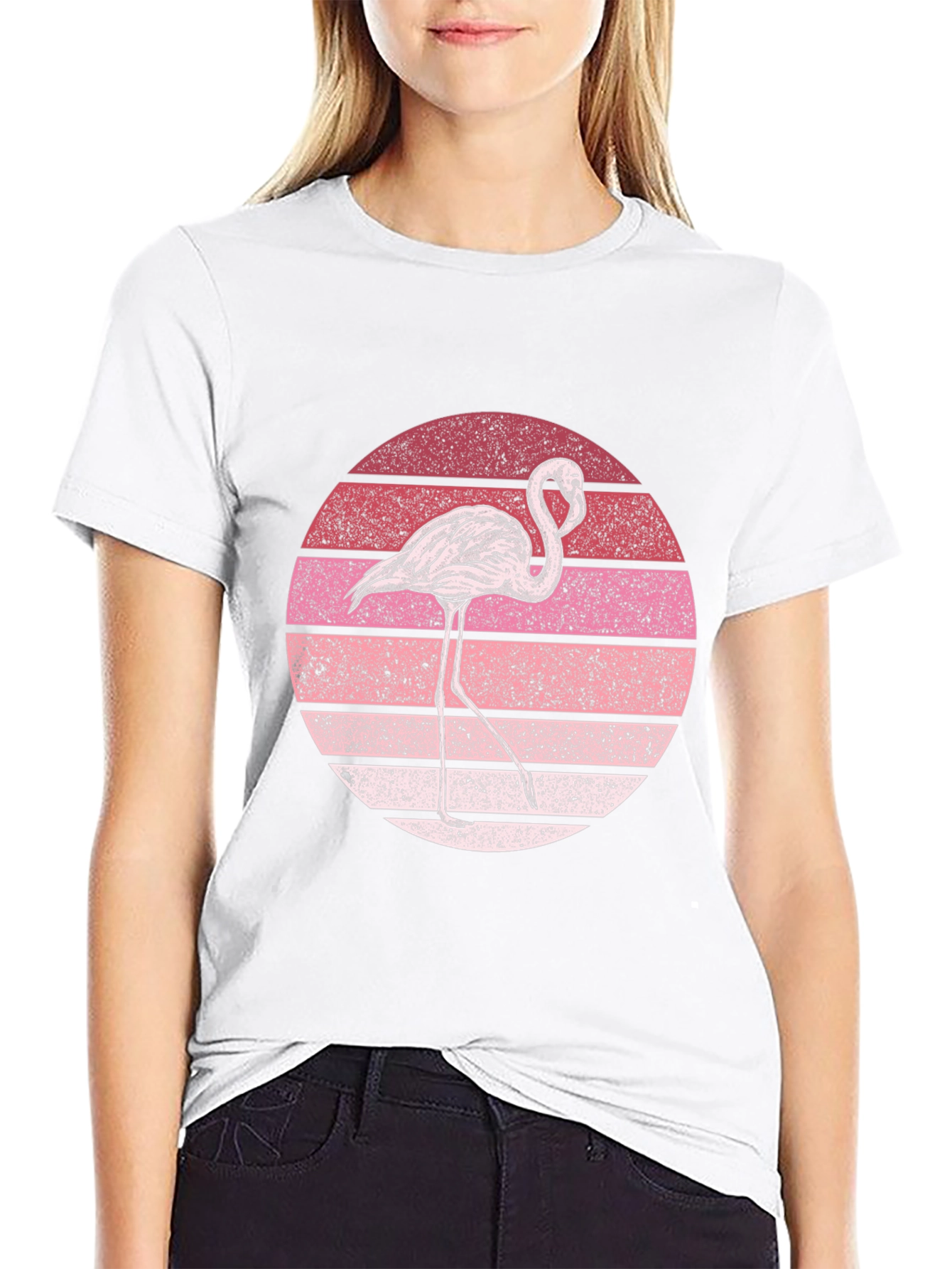 Black Flamingo Sunset Graphic Tee view 9