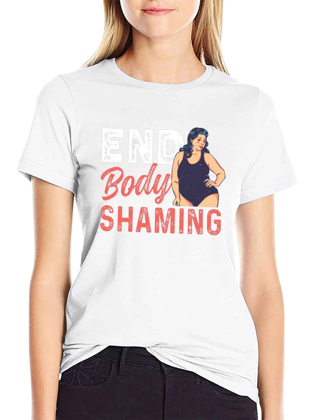 Black End Body Shaming Graphic Tee - Empowering Black T-Shirt view 9