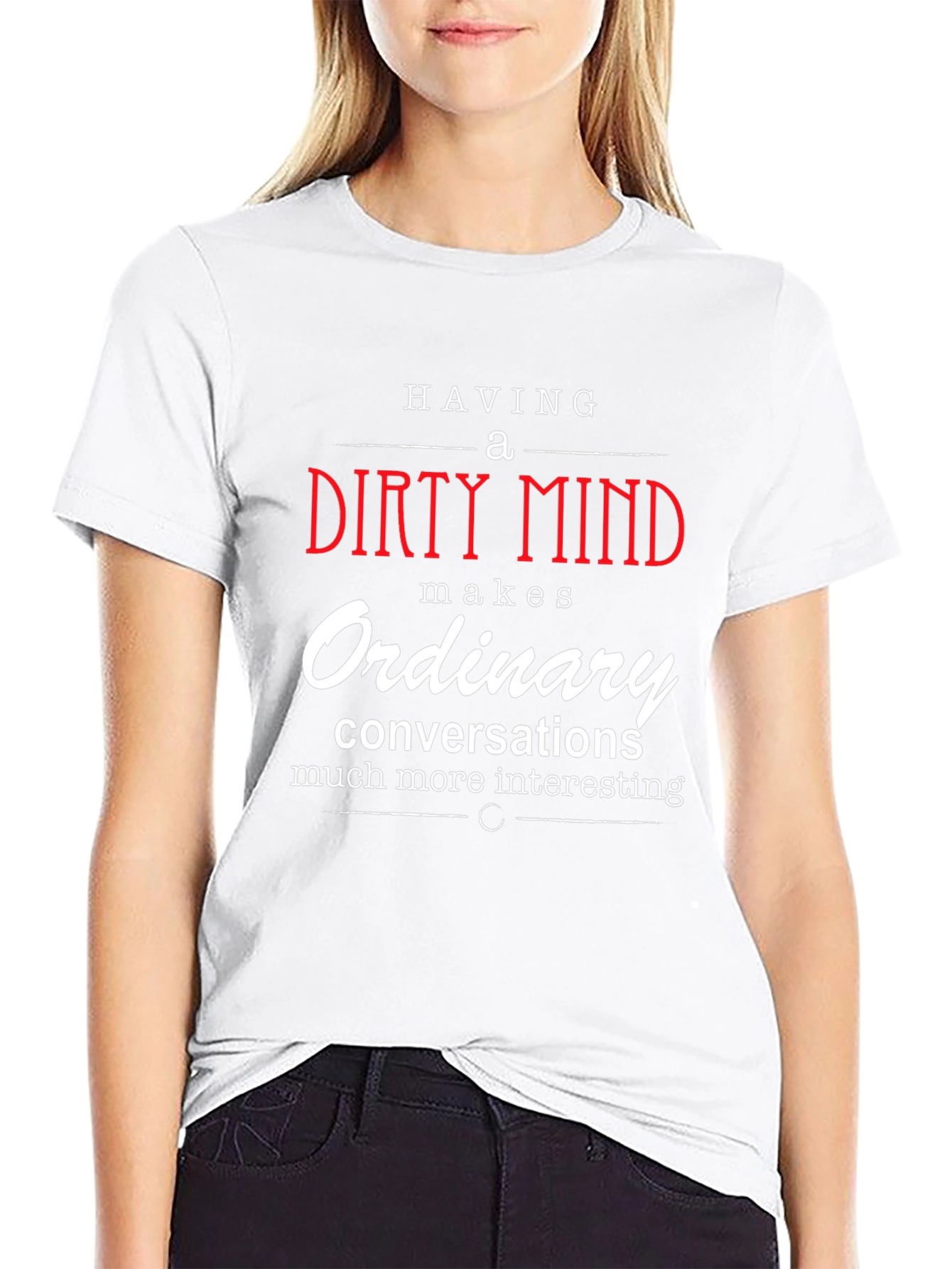 Black Dirty Mind Interesting Conversations Graphic T-Shirt view 9