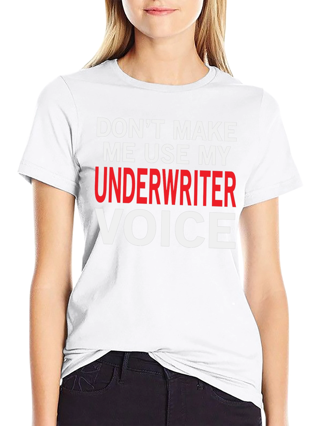 Black Underwriter Voice T-Shirt - Funny Job Profession Tee view 9