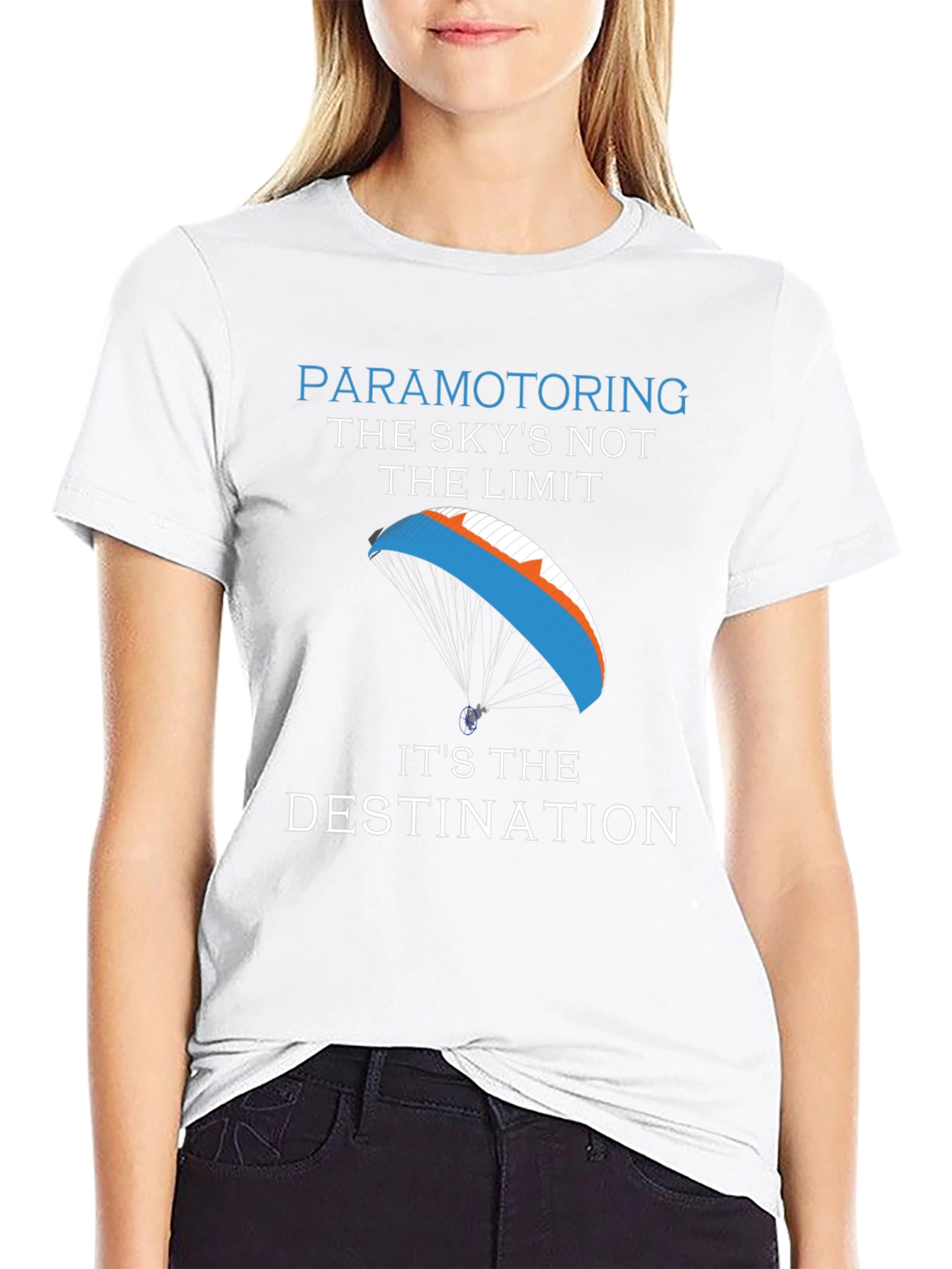 Black Paramotoring Sky's The Destination T-Shirt view 9