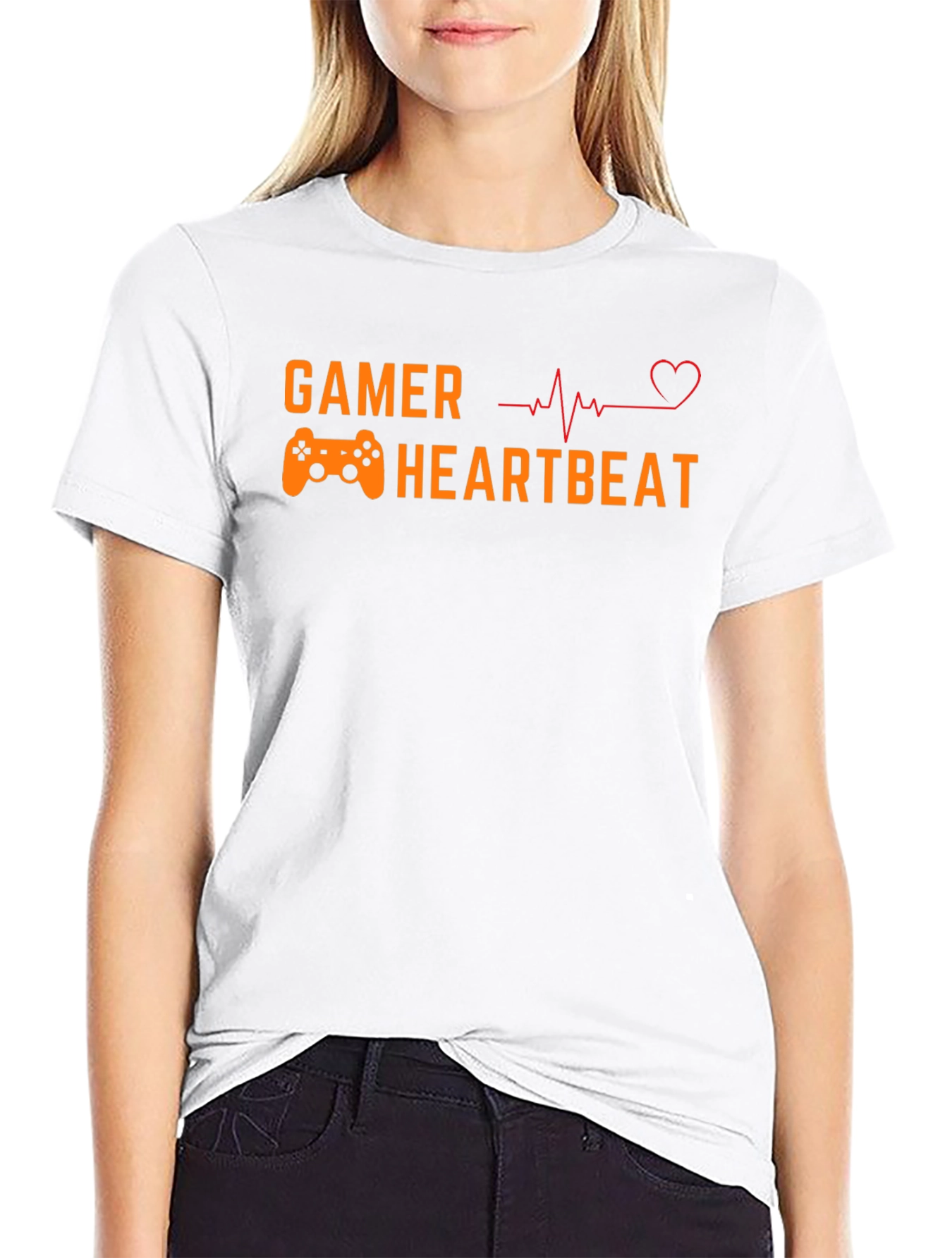Black Gamer Heartbeat Graphic Tee - Black Short Sleeve T-Shirt view 9