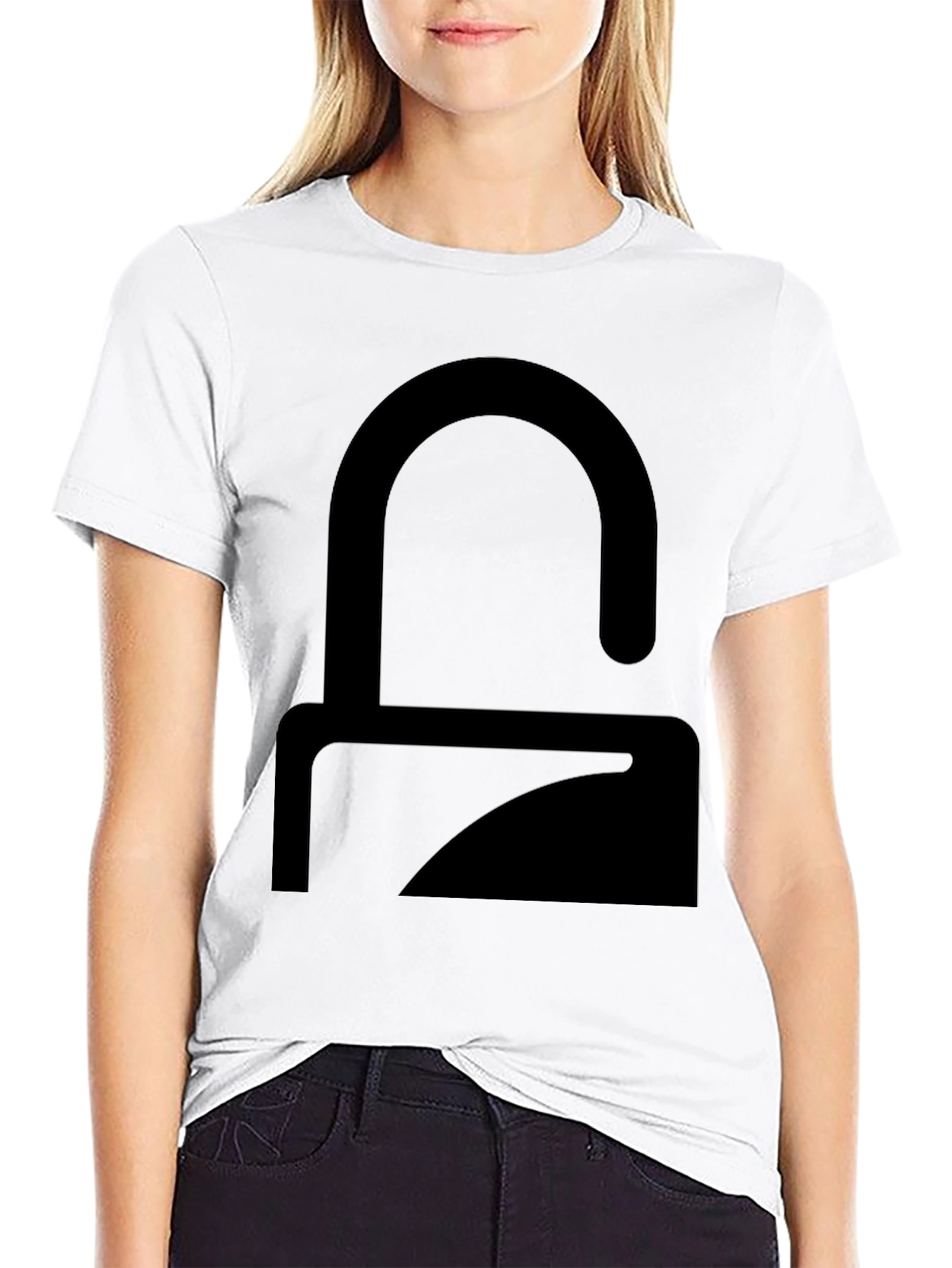 Black Modern Minimalist Graphic T-Shirt - Solid Black view 9