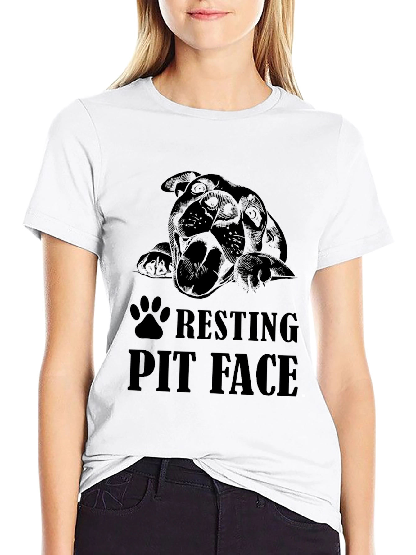 Black Resting Pit Face Black T-Shirt view 9
