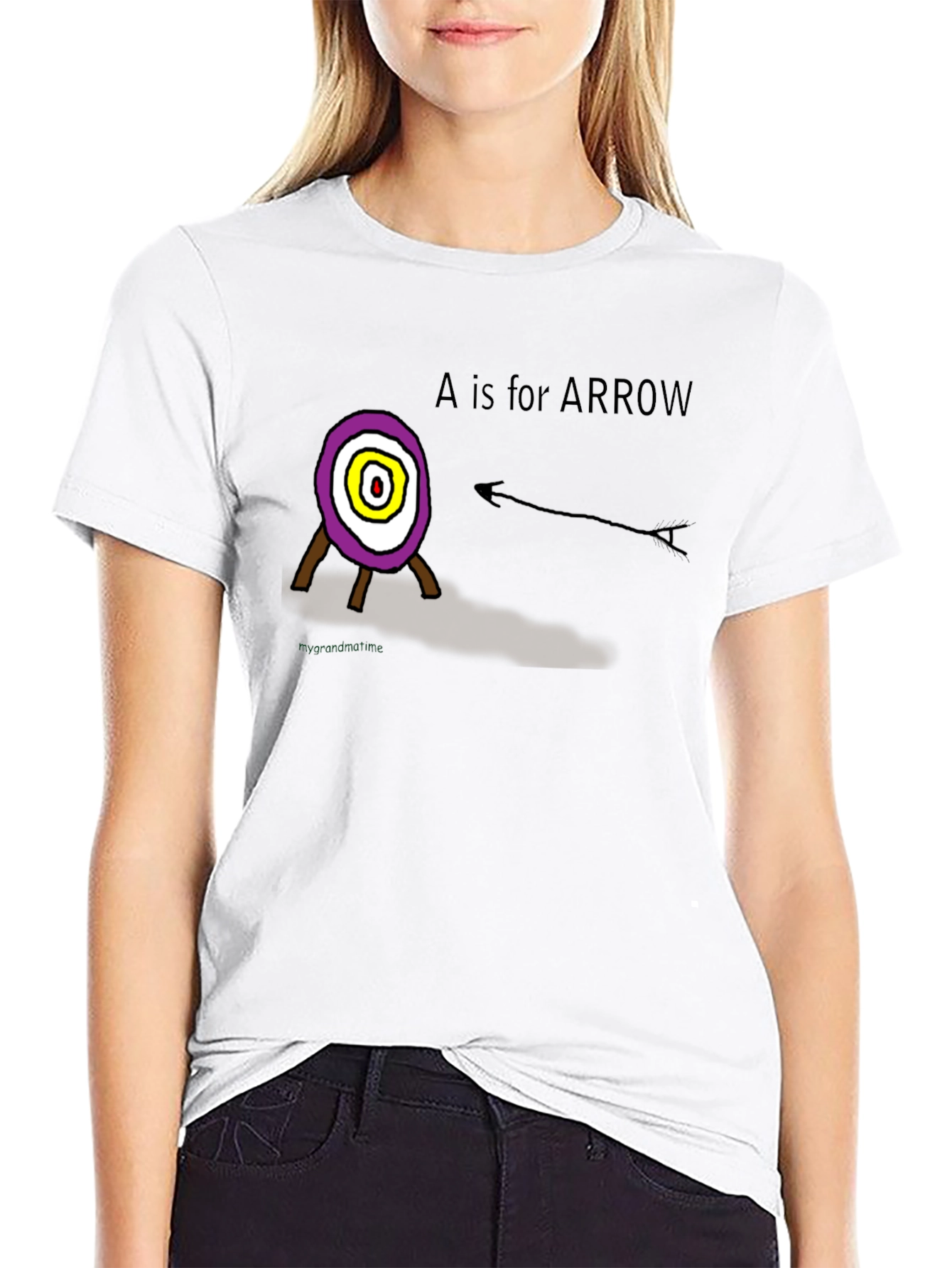 Black A is for Arrow T-shirt view 9