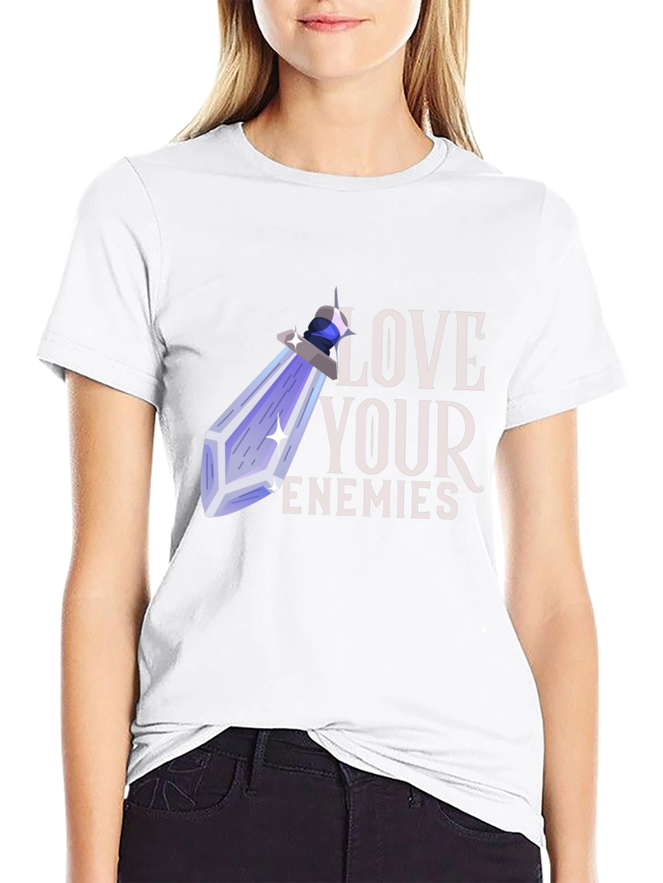 Black Love Your Enemies Potion Graphic Tee view 9