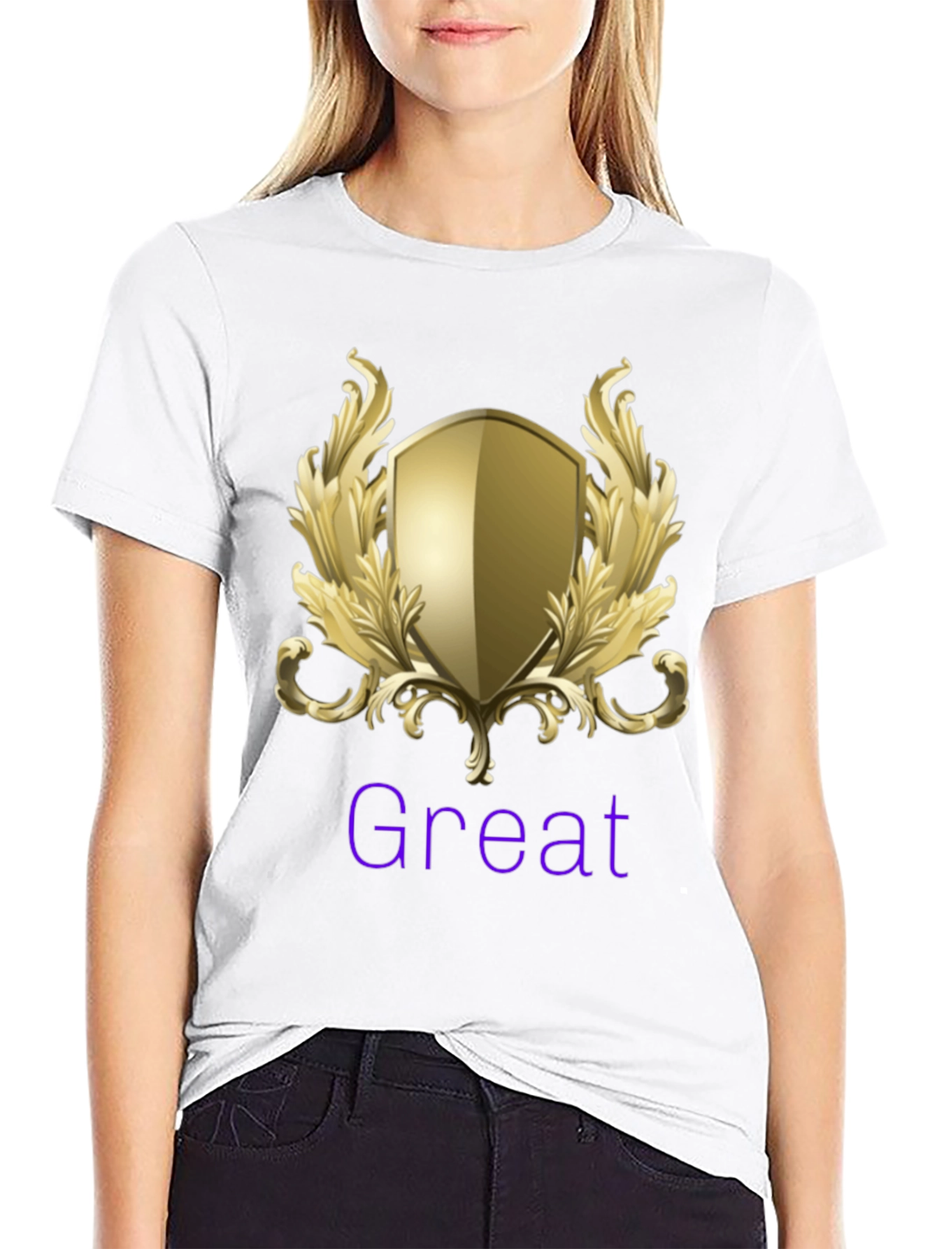 Black Great Shield Graphic T-Shirt - Premium Black Tee view 9