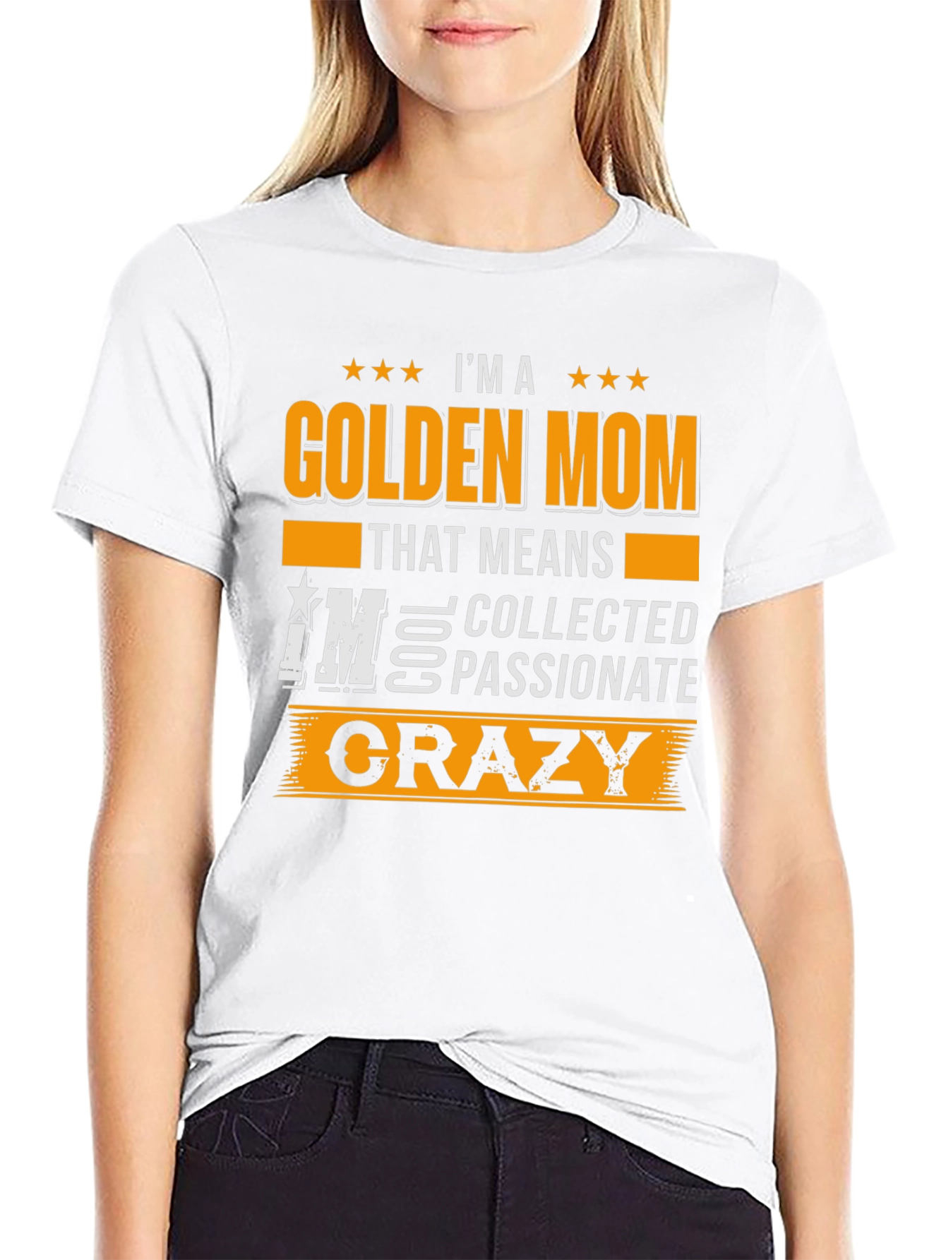Black Golden Mom Crazy T-Shirt view 9