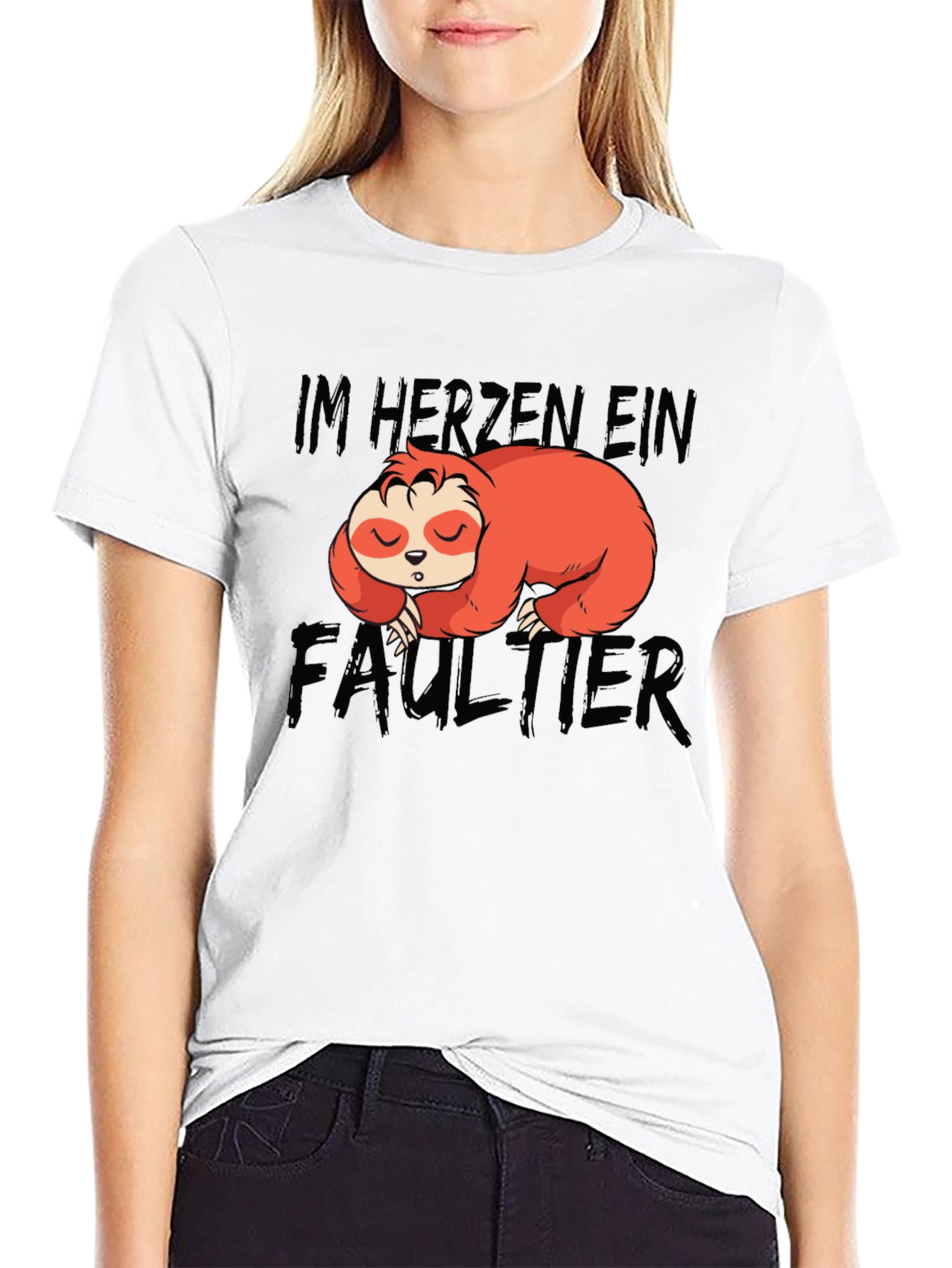 Black Im Herzen Ein Faultier Sloth Graphic T-Shirt view 9