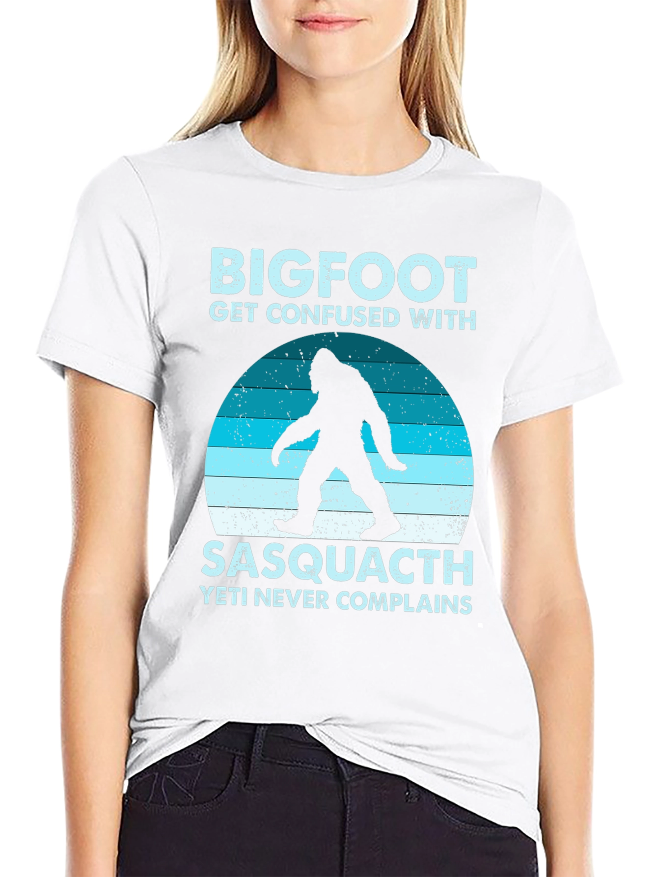 Black Bigfoot Sasquatch T-Shirt - Yeti Never Complains view 9