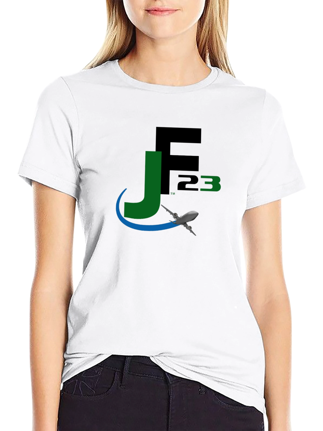 Black JF23 Jetsetter Black T-Shirt | Modern Aviation Apparel view 9