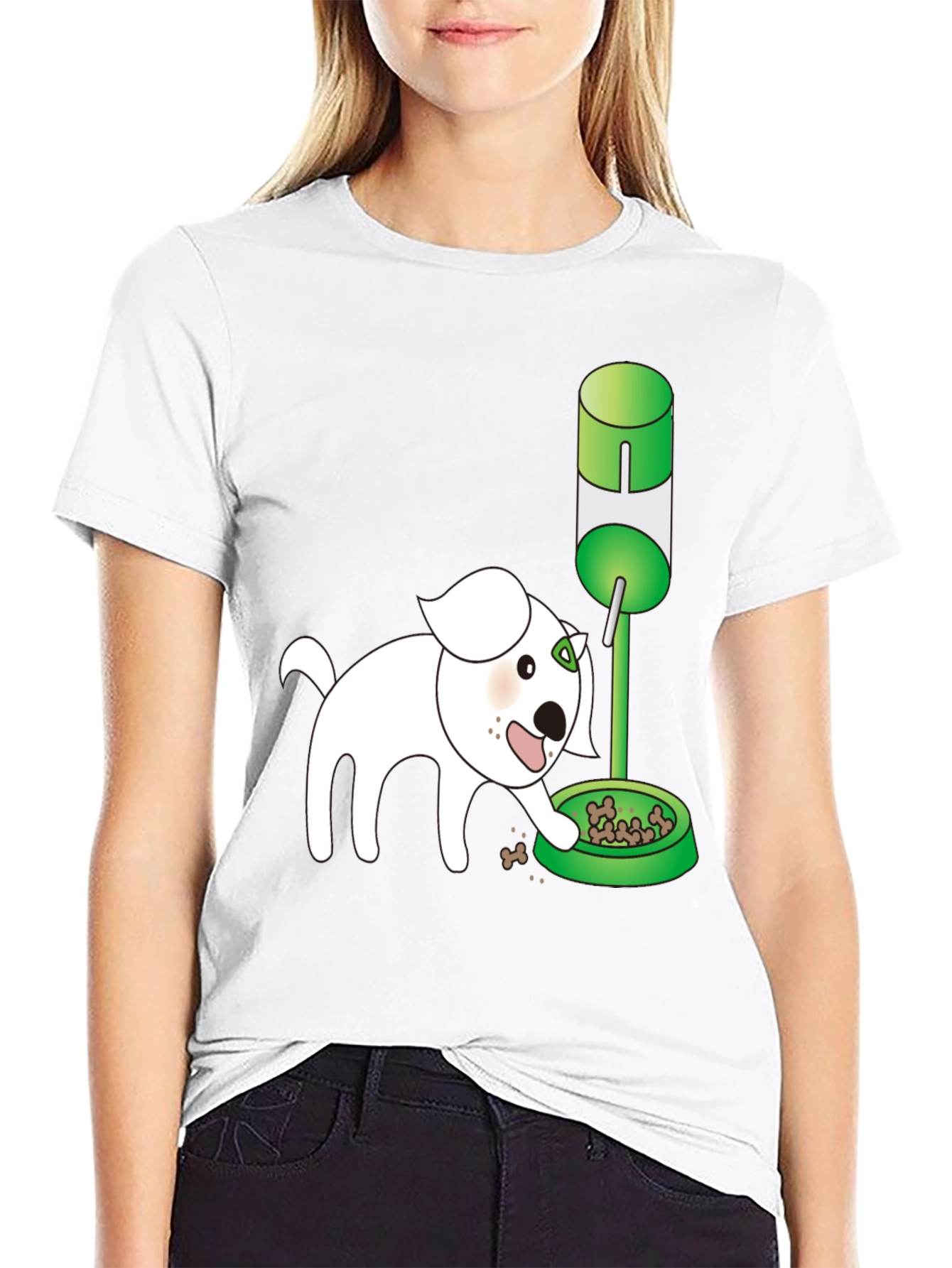 Black Dog Cartoon Graphic T-Shirt view 9