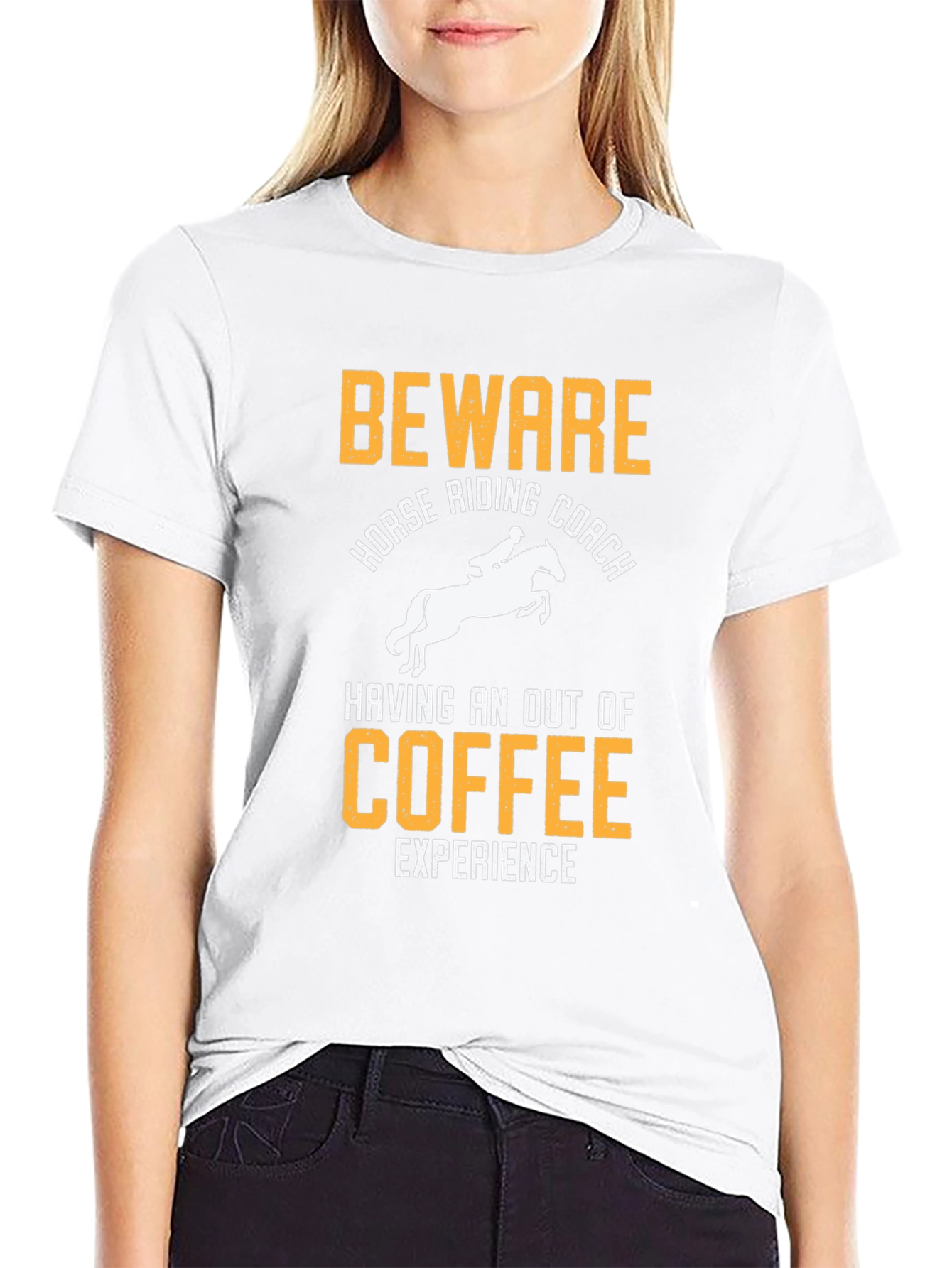 Black Beware Horse Riding Coach T-Shirt view 9