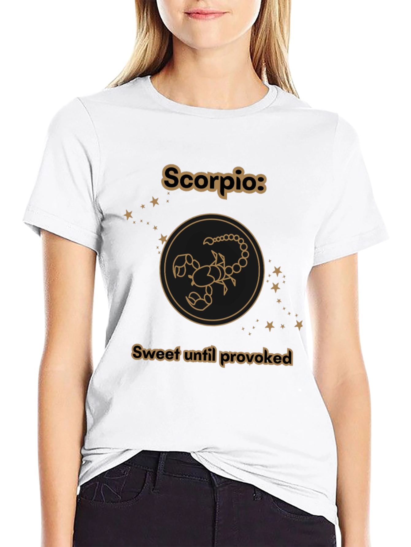 Scorpio Zodiac Tee - Sweet Until Provoked Black T-Shirt - 9
