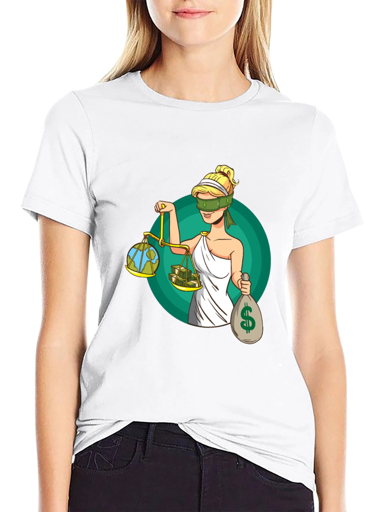 Black Justice T-Shirt - Balance of Earth and Money view 9