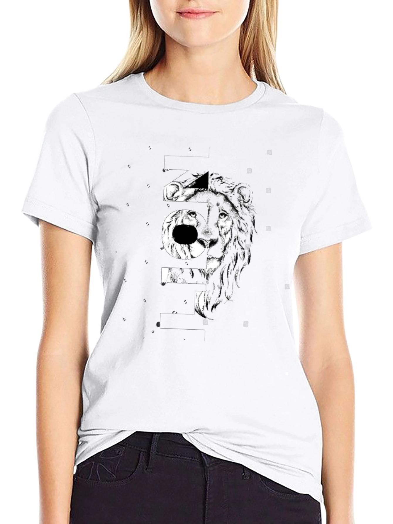 Black Lion Graphic Black T-Shirt view 9