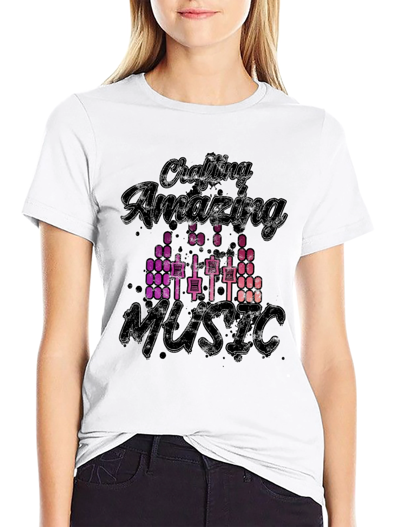 Black Crafting Amazing Music Graphic T-Shirt view 9