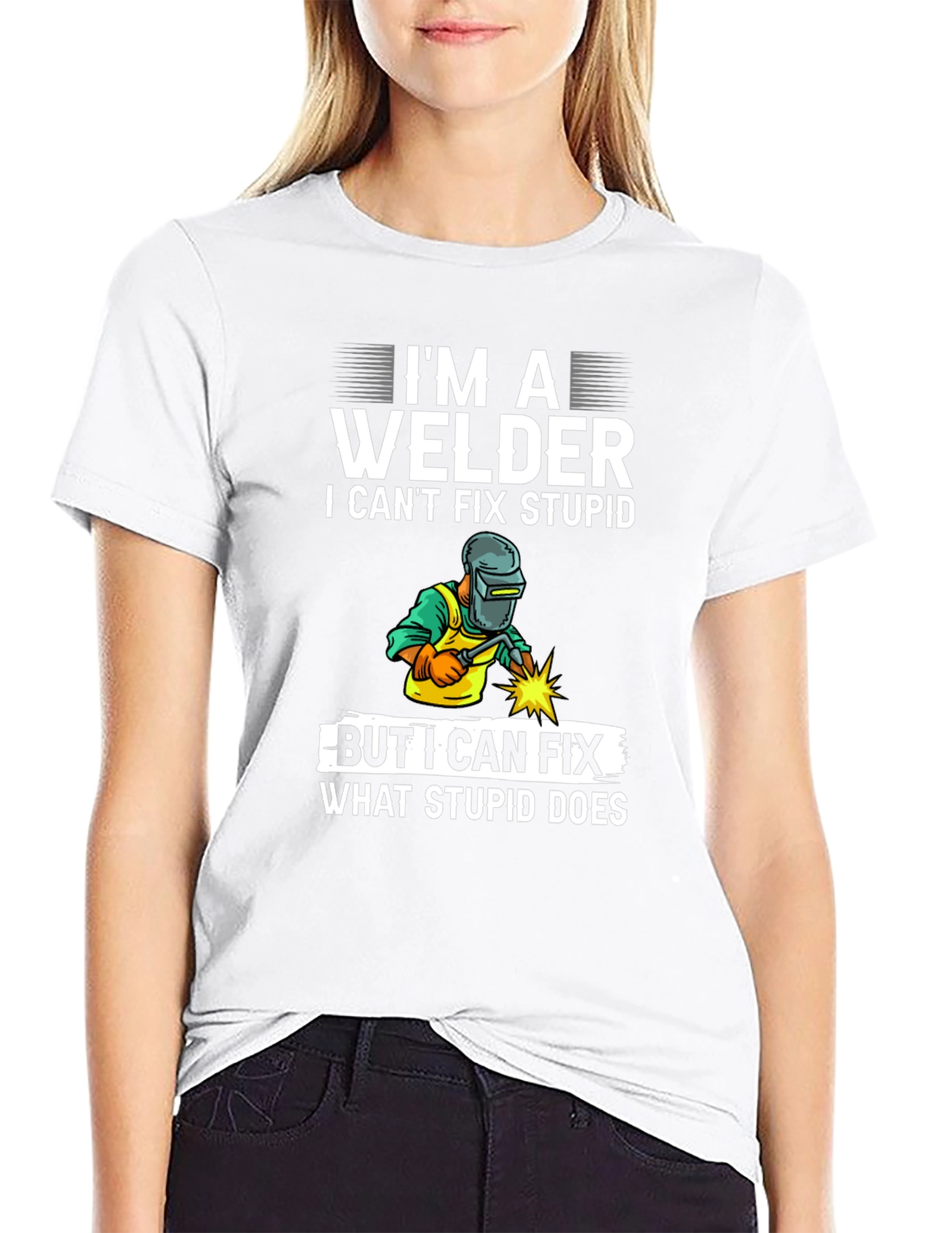 Black I'm A Welder Funny T-Shirt view 9