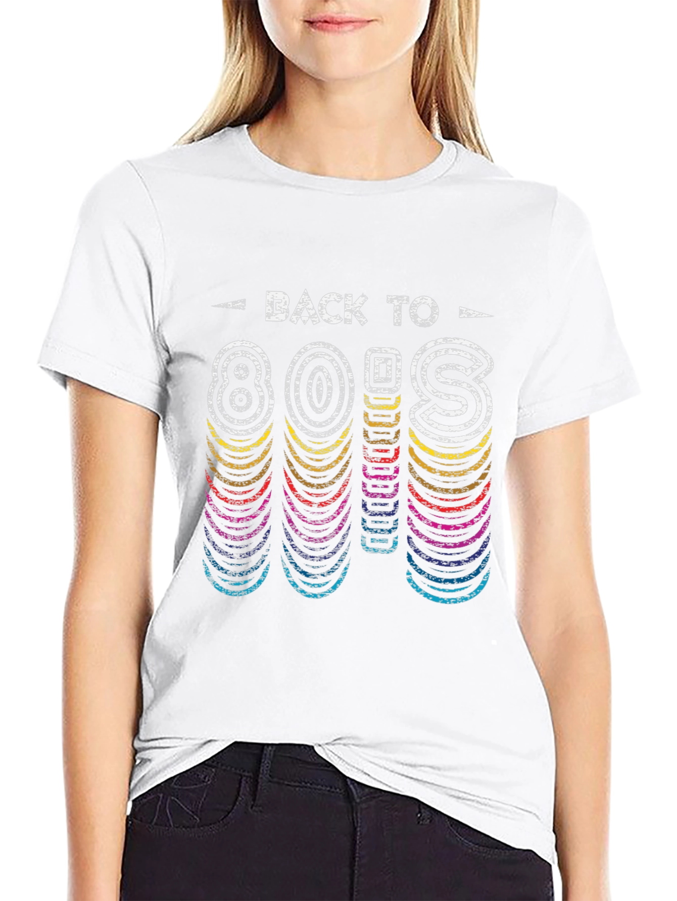 Black Back to 80's Retro Style Black T-Shirt view 9